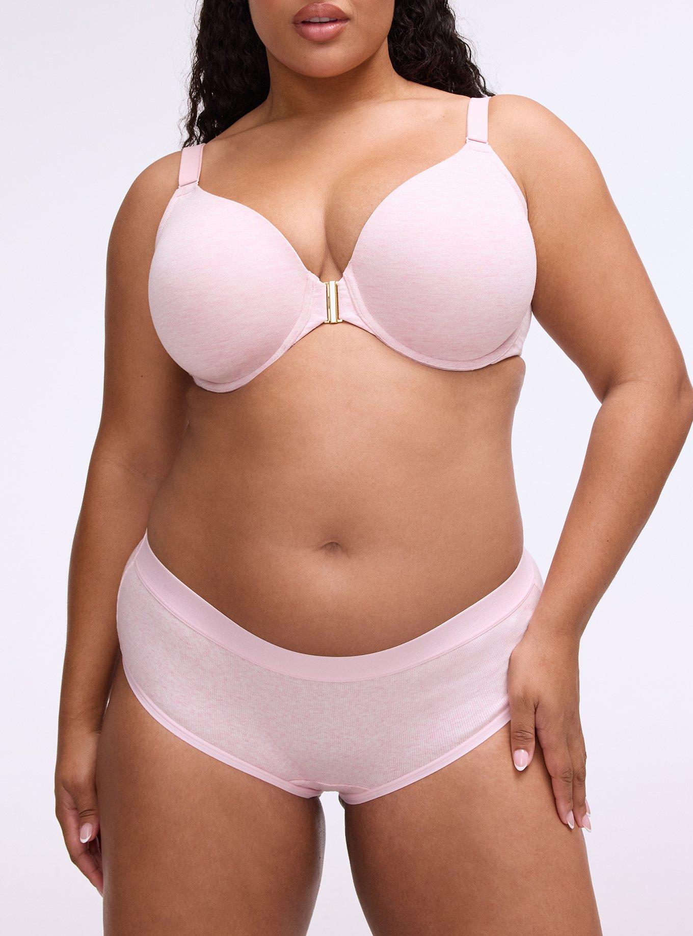 Cotton Rib Mid-Rise Hipster Panty, PARFAIT PINK HEATHER, alternate