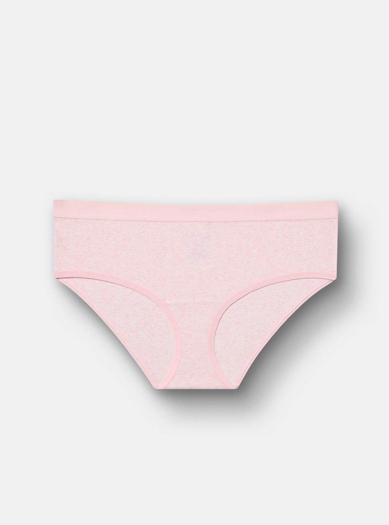 Cotton Rib Mid-Rise Hipster Panty, PARFAIT PINK HEATHER, hi-res