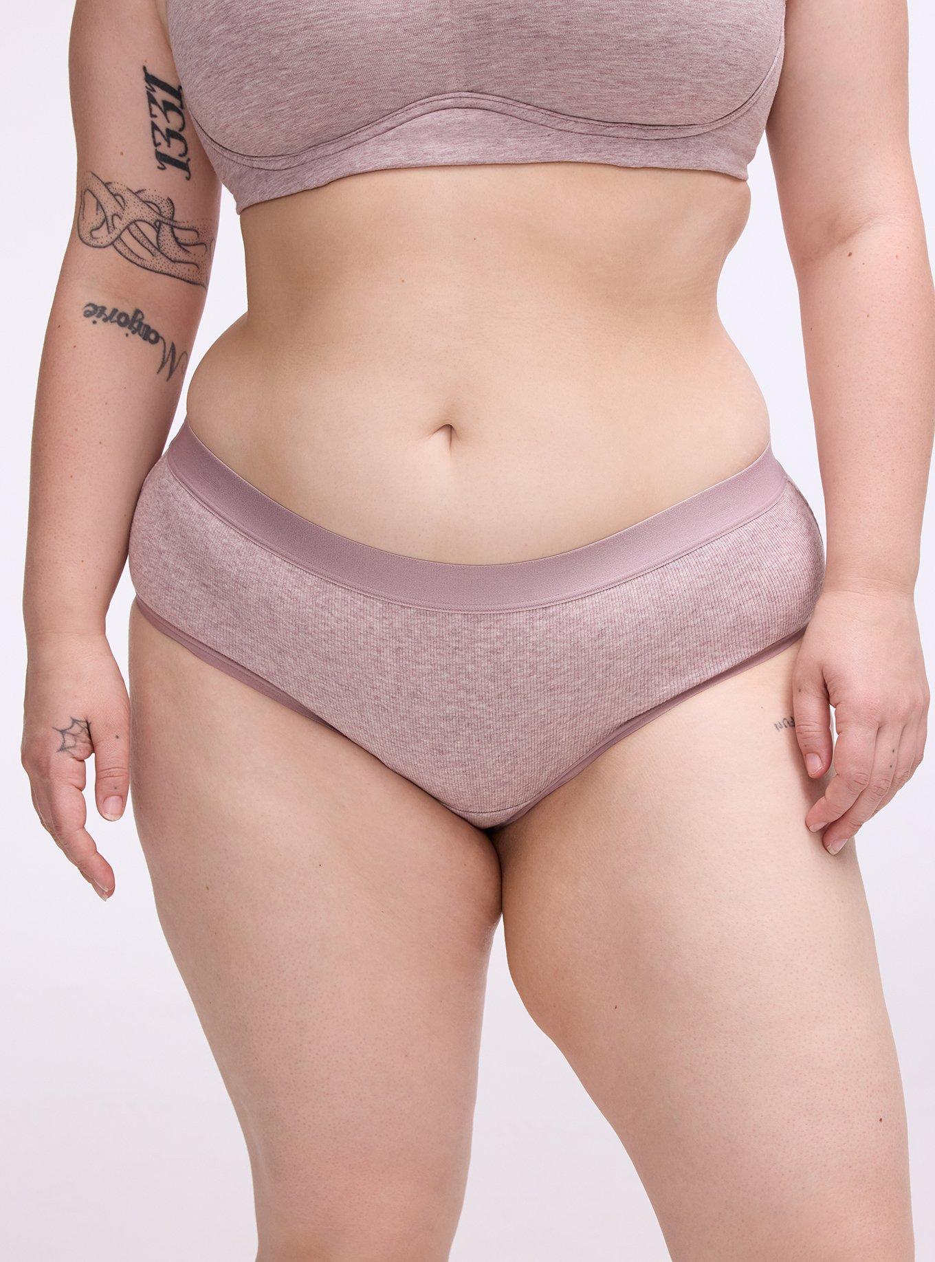 Cotton Rib Mid-Rise Hipster Panty, TOADSTOOL TRUE HEATHER, alternate