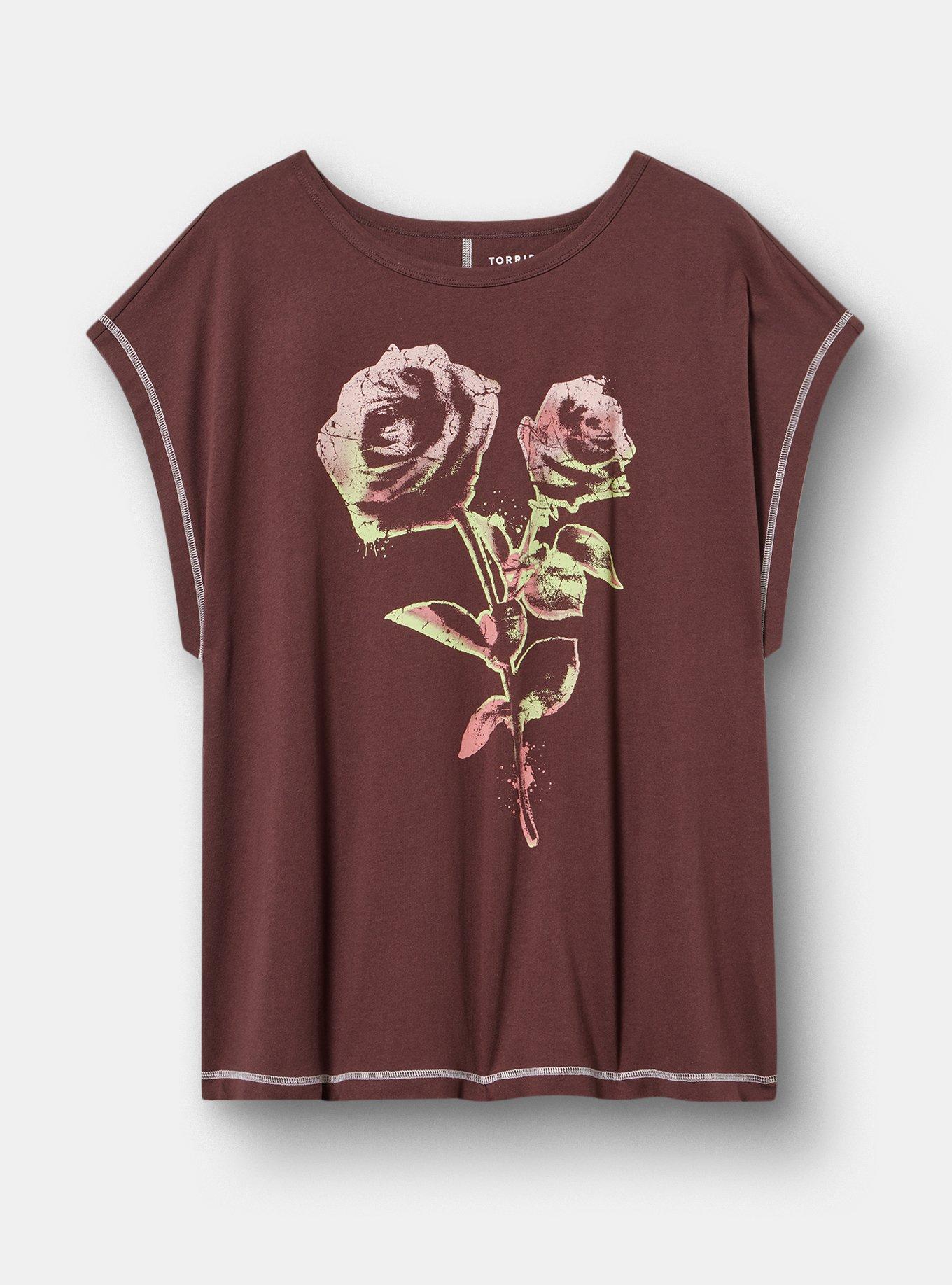 Relaxed Cotton Dolman Stitch Detail Tee, PHOTOCOPY ROSE FUDGE, hi-res