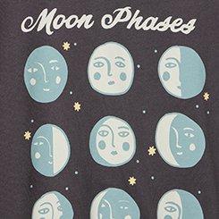 Relaxed Cotton Dolman Stitch Detail Tee, HANDDRAWN MOON PHASES OBSIDIAN, swatch