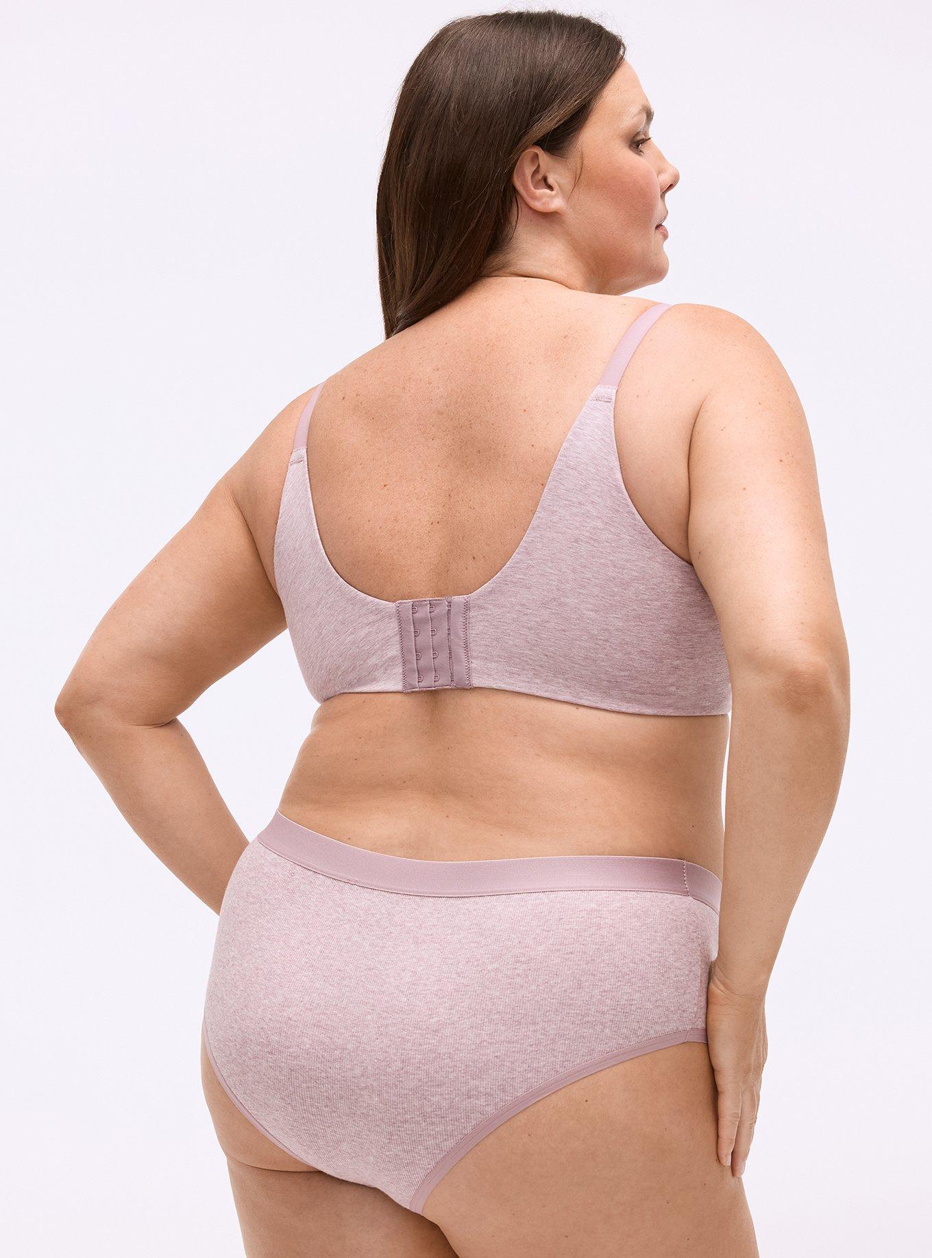 Wire-Free Push-Up Cotton Heather Bra, TOADSTOOL TRUE HEATHER, alternate