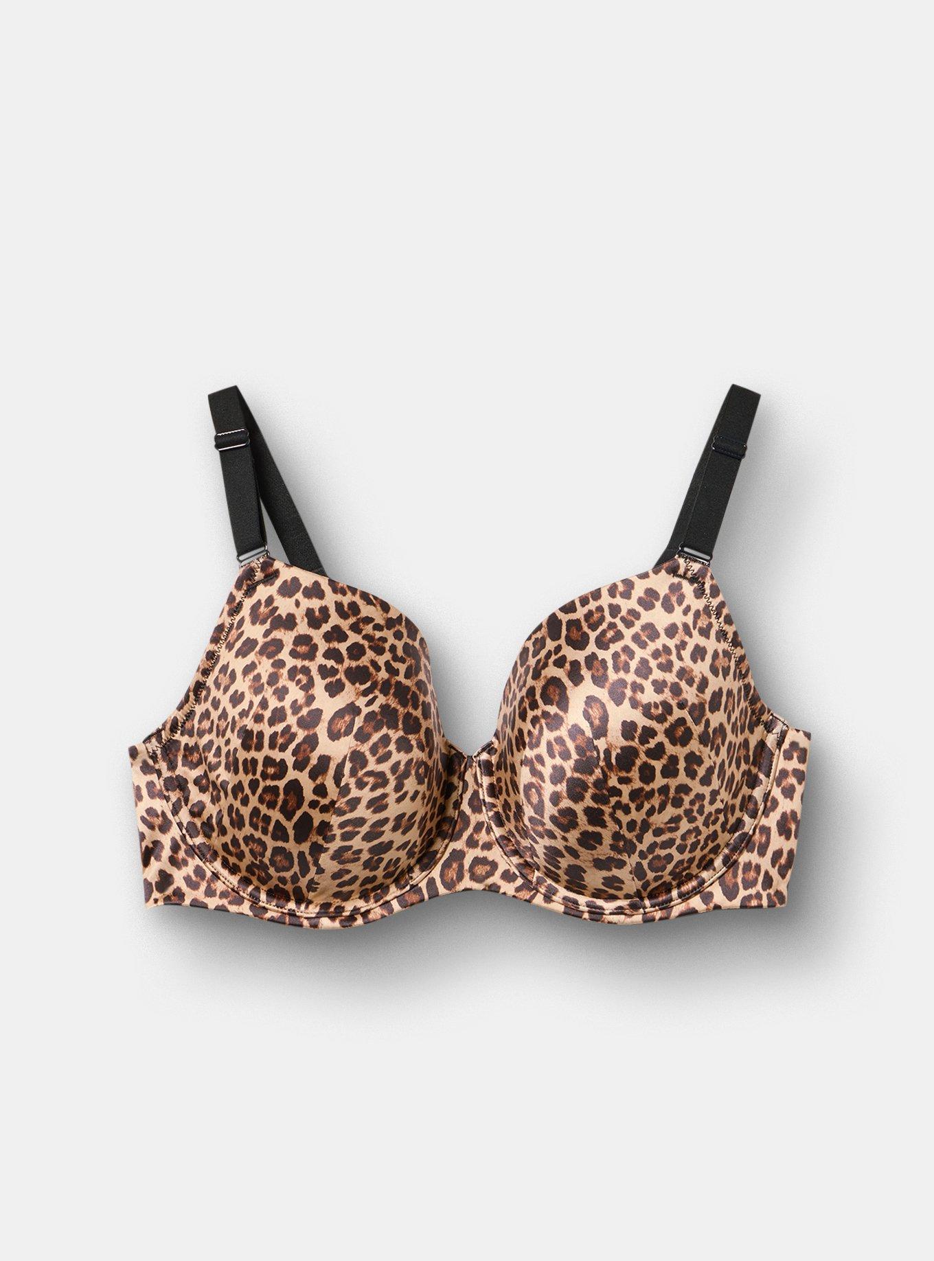 Full Coverage Lightly Lined Smooth Bra, FIFTIES LEOPARD SMALL NEUTRAL, hi-res