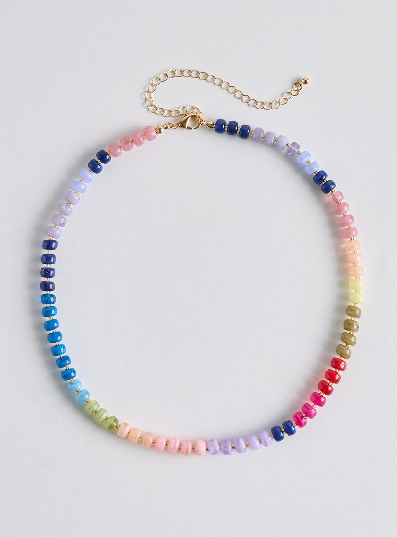 Beaded Necklace, RAINBOW, hi-res