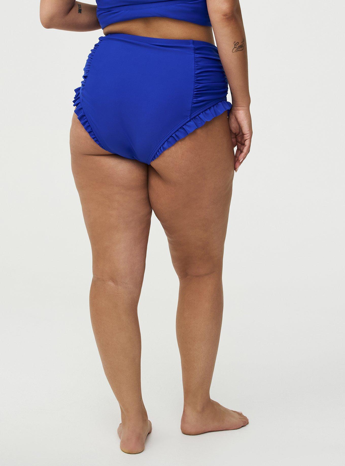 Ruffle Cheeky Swim Bottom, ELECTRIC BLUE CO SWIM, alternate