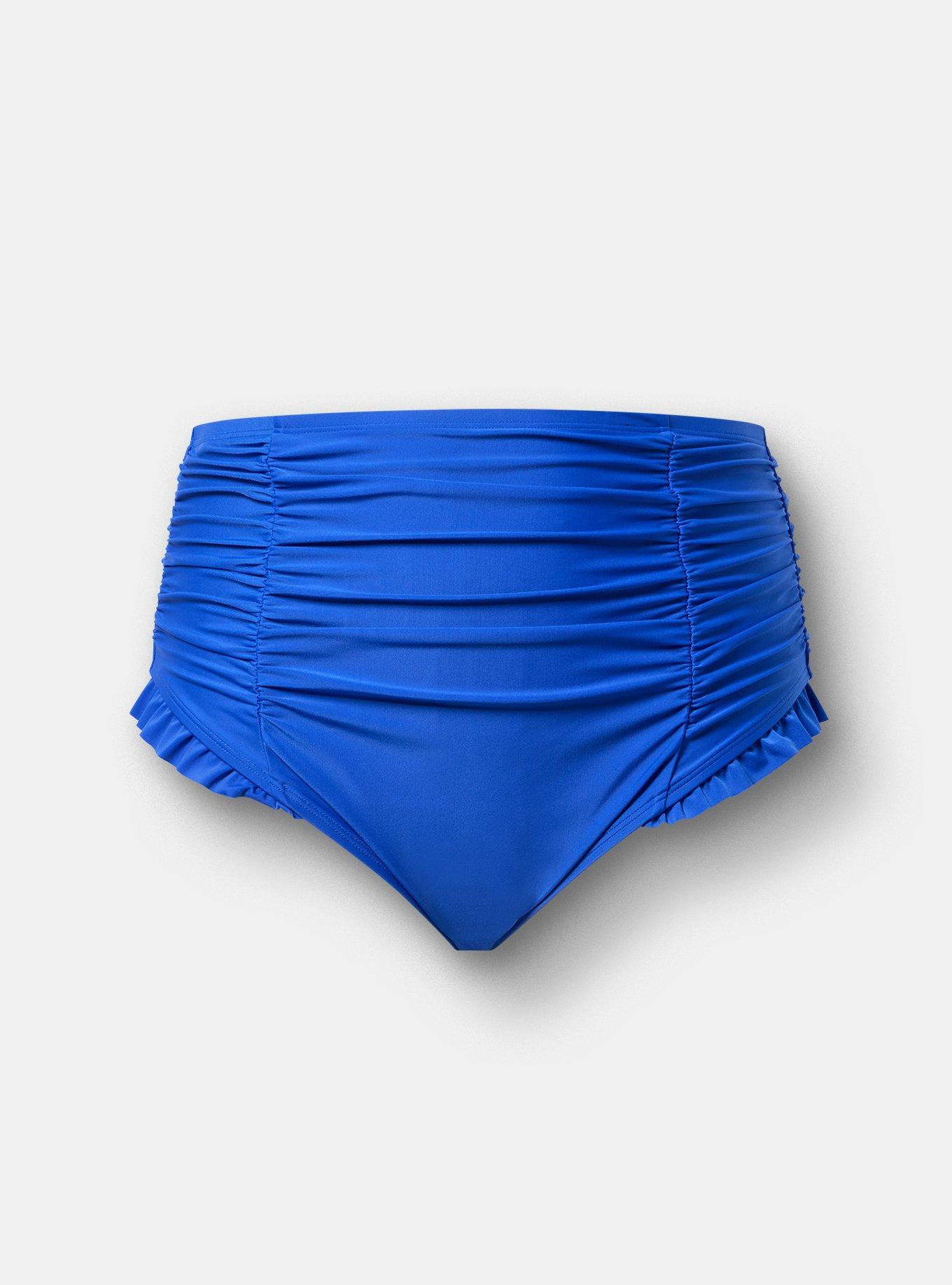 Ruffle Cheeky Swim Bottom, ELECTRIC BLUE CO SWIM, hi-res