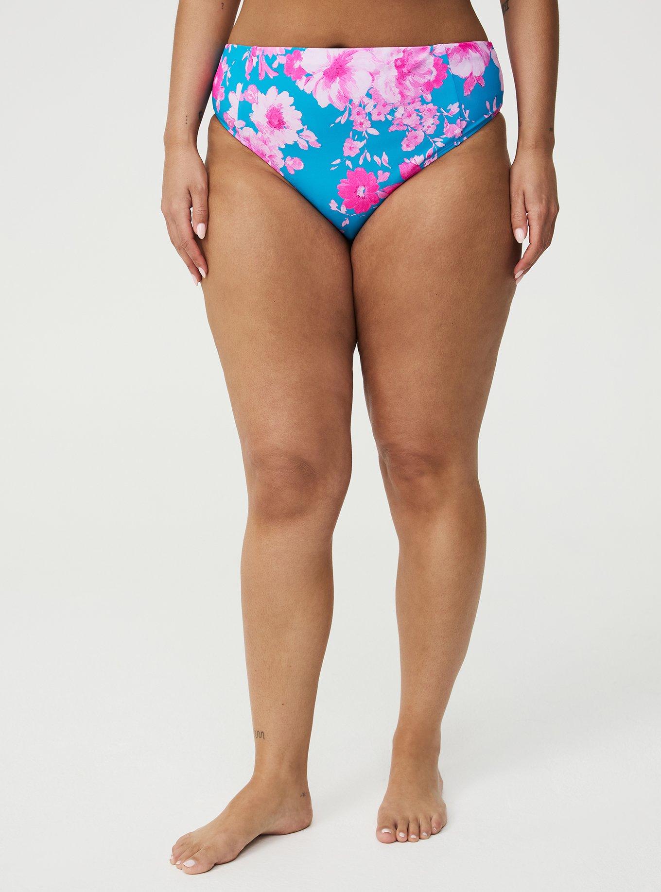 Mid-Rise Cheeky Swim Bottom, STEPH FLORAL BLUE, alternate