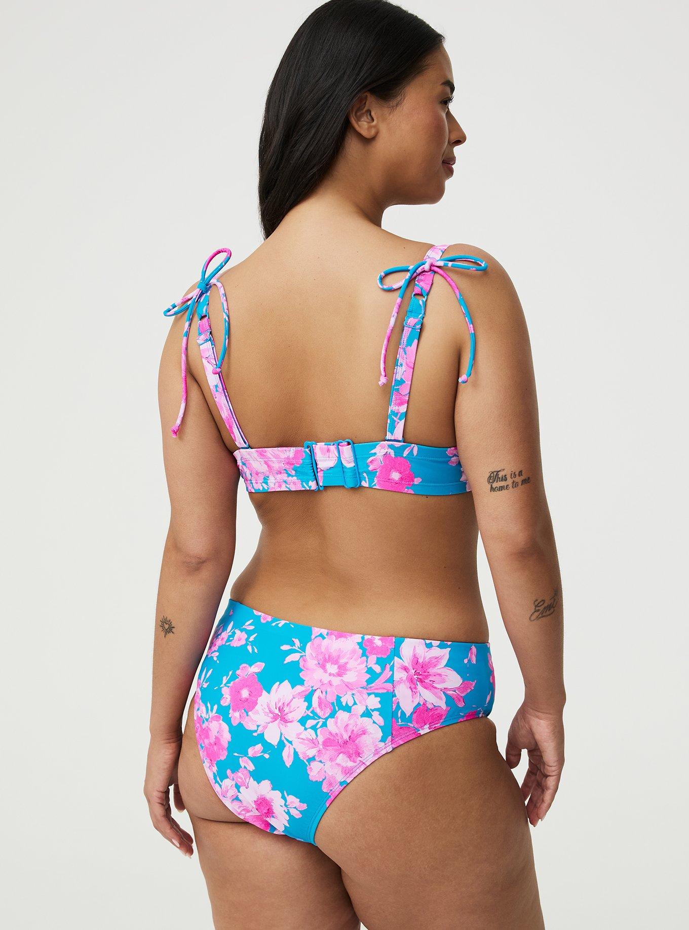 Mid-Rise Cheeky Swim Bottom, STEPH FLORAL BLUE, alternate