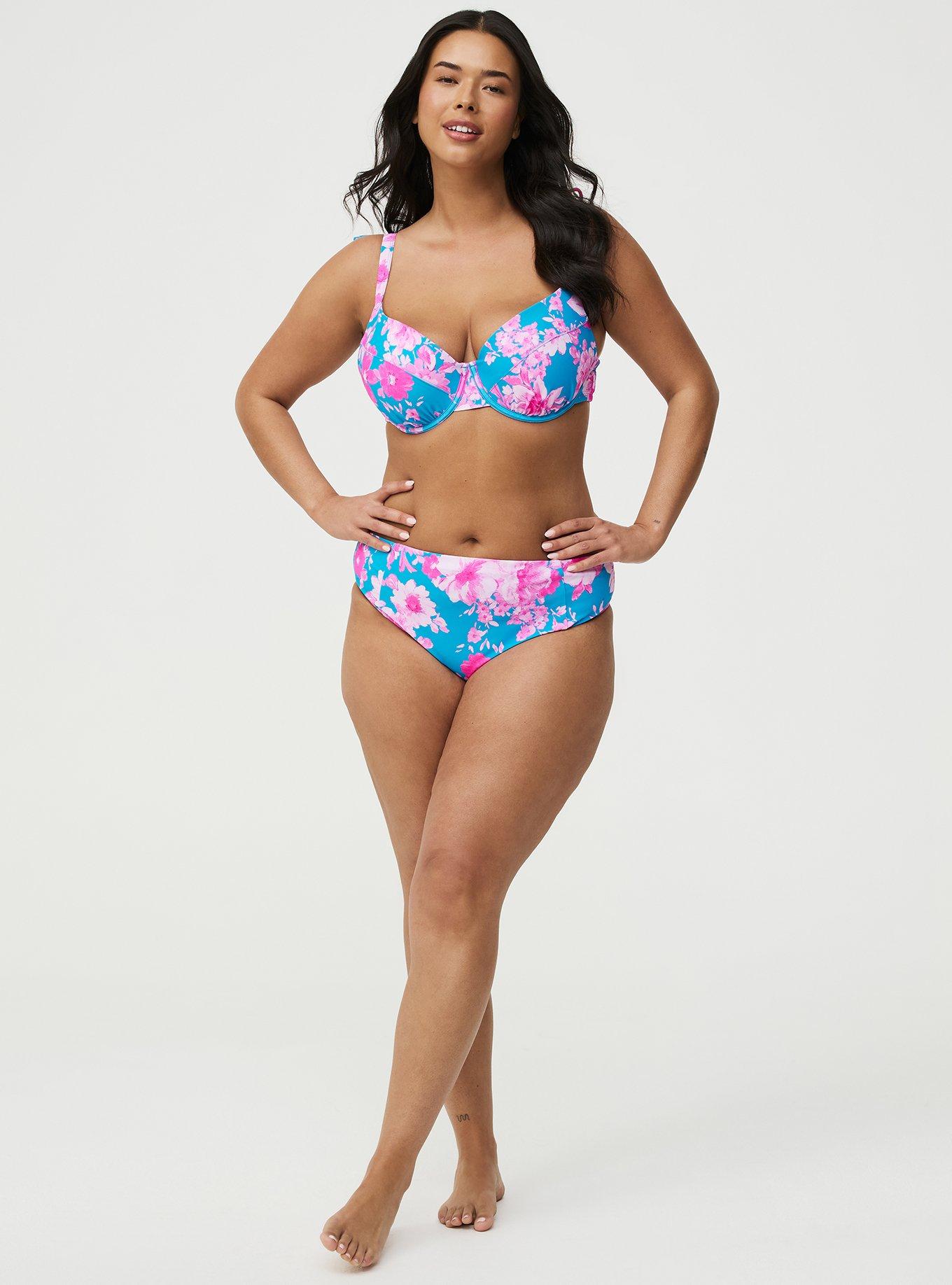 Mid-Rise Cheeky Swim Bottom, STEPH FLORAL BLUE, alternate
