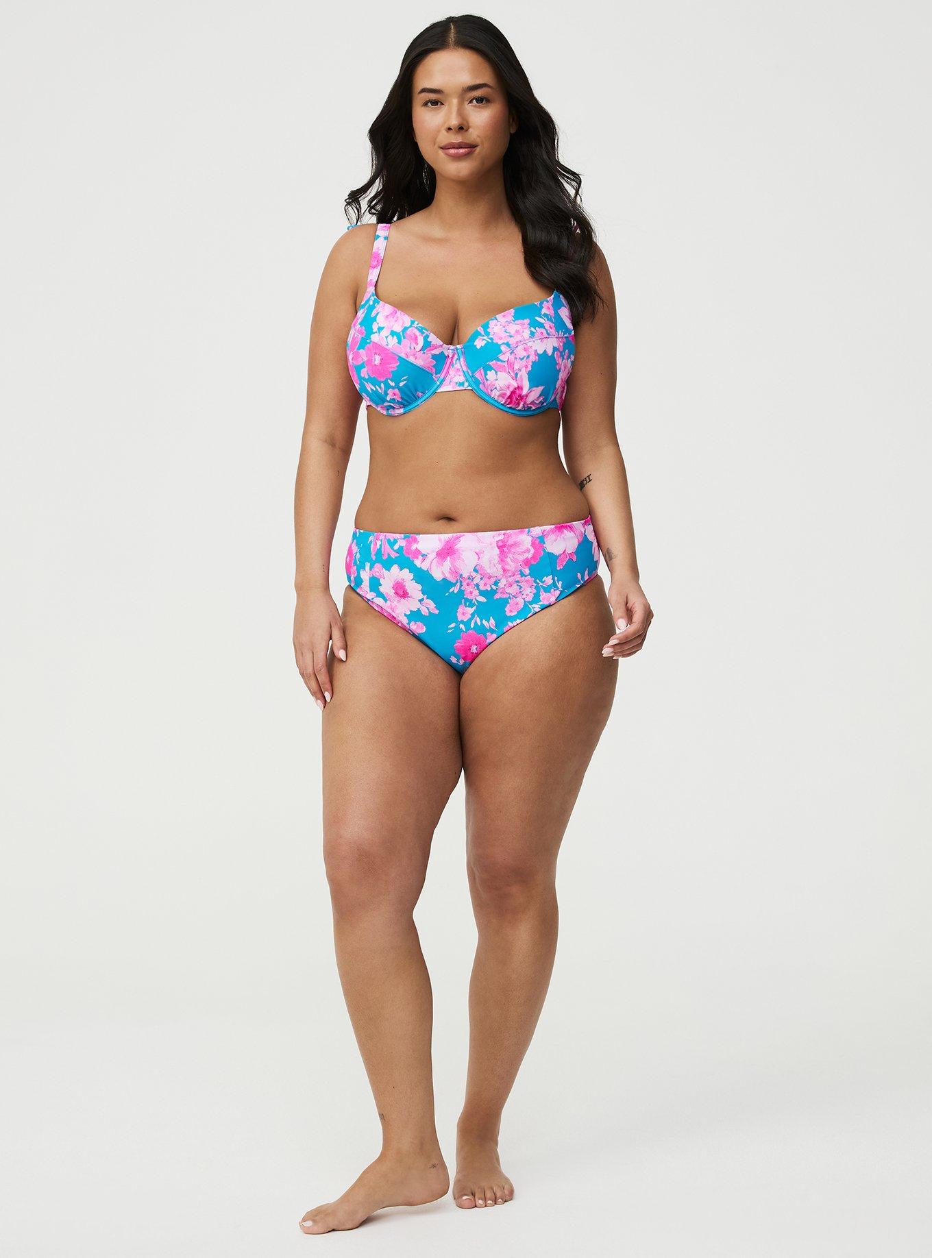 Mid-Rise Cheeky Swim Bottom, STEPH FLORAL BLUE, hi-res