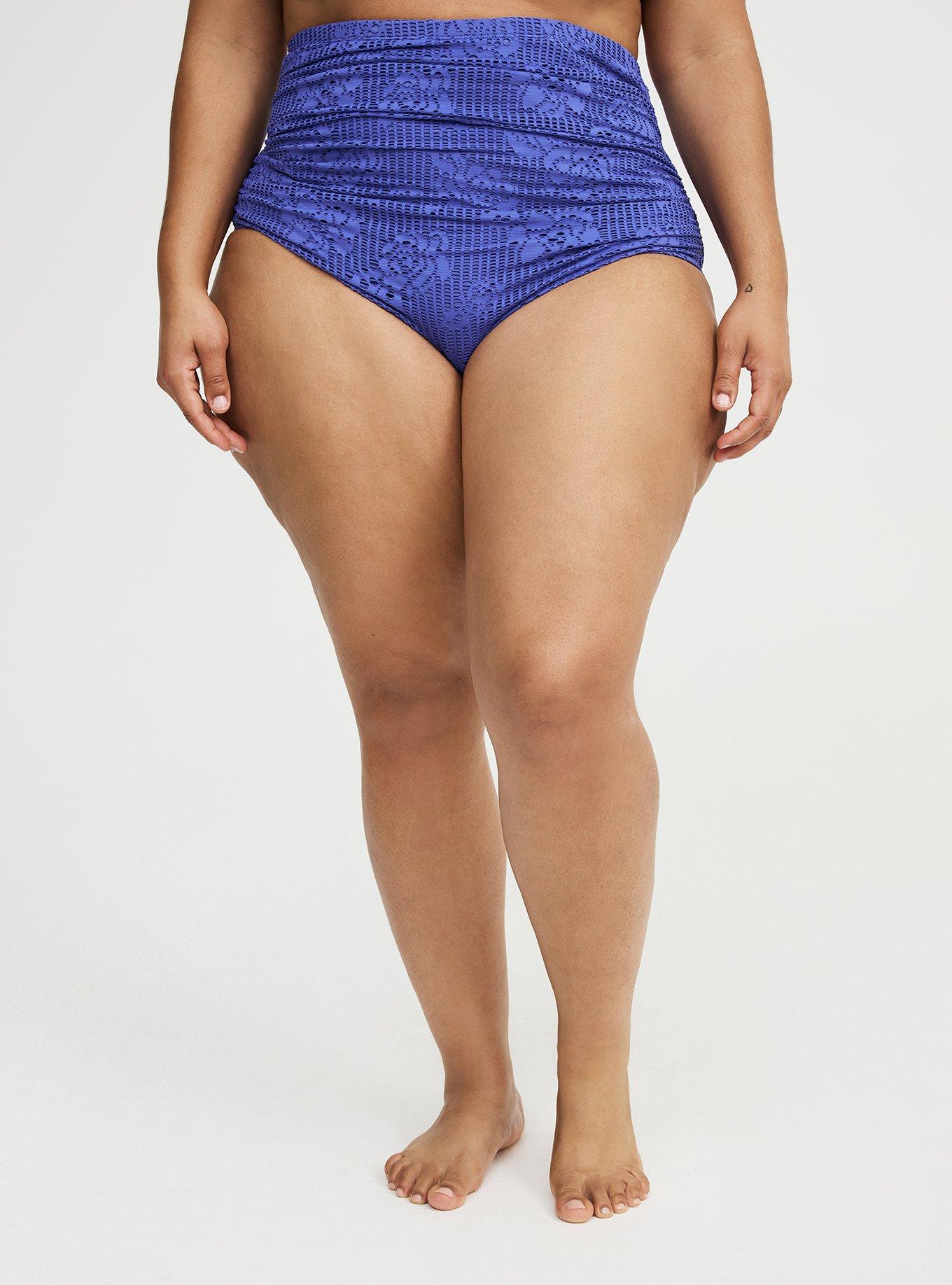 Crochet High-Rise Swim Bottom, VIOLET STORM, alternate