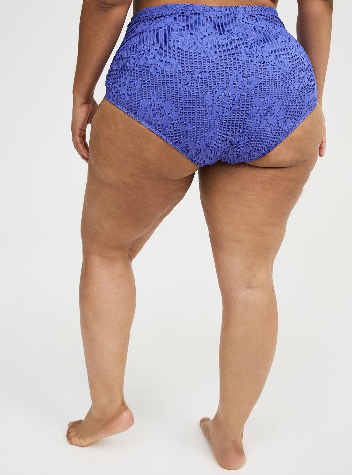 Crochet High-Rise Swim Bottom, VIOLET STORM, alternate