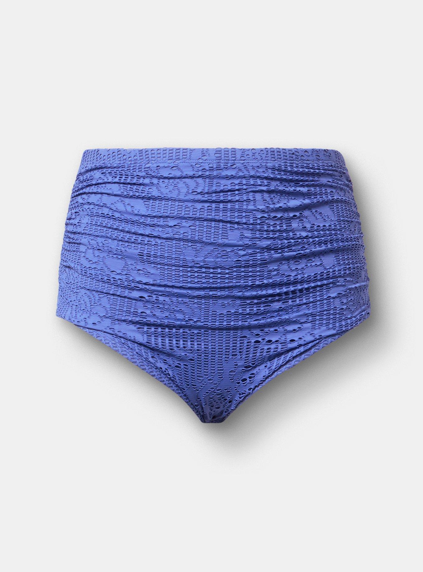 Crochet High-Rise Swim Bottom, VIOLET STORM, hi-res