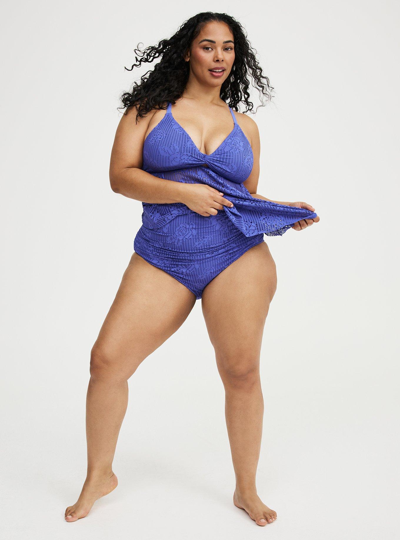 Crochet High-Rise Swim Bottom, VIOLET STORM, hi-res