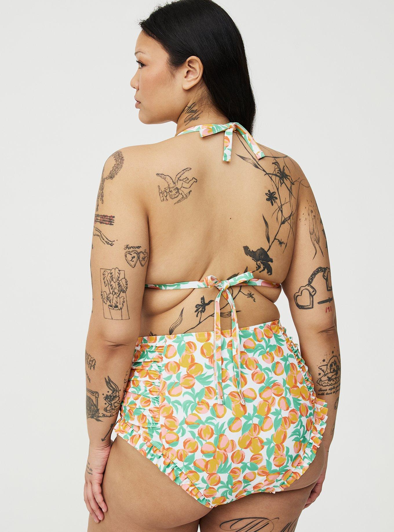 Ruffle String Bikini Top, GEORGIA PEACHES WHITE, alternate