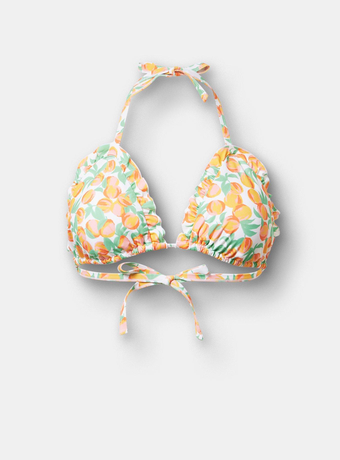 Ruffle String Bikini Top, GEORGIA PEACHES WHITE, hi-res
