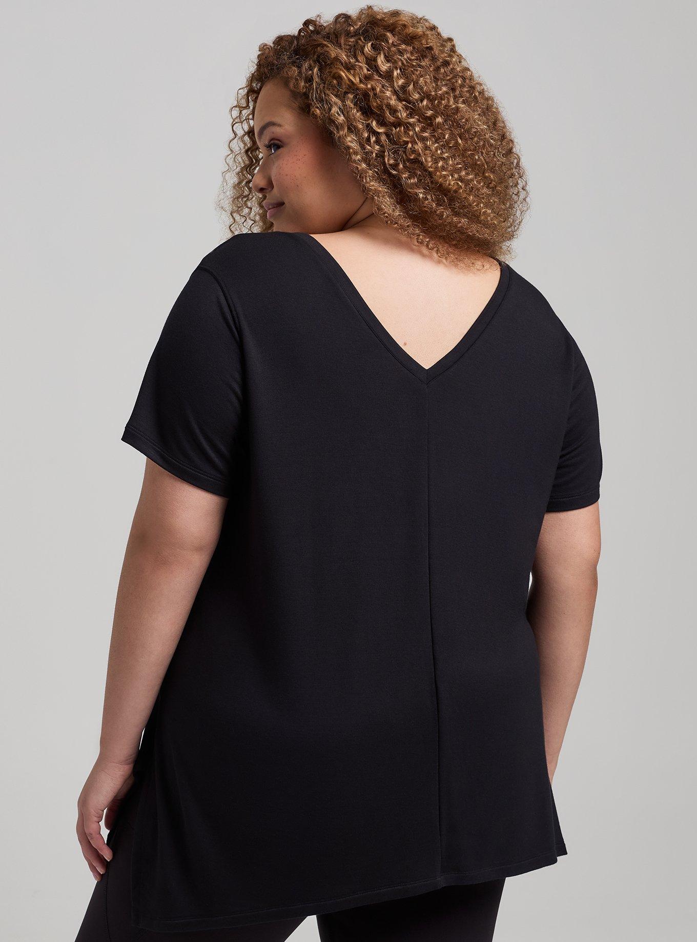 TRU Lightweight French Terry Cool Down Active Tee, DEEP BLACK, alternate