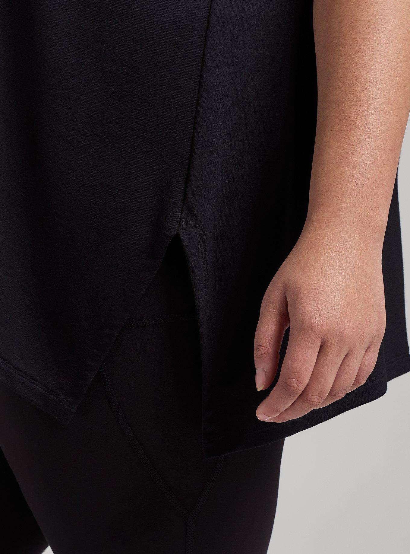 TRU Lightweight French Terry Cool Down Active Tee, DEEP BLACK, alternate