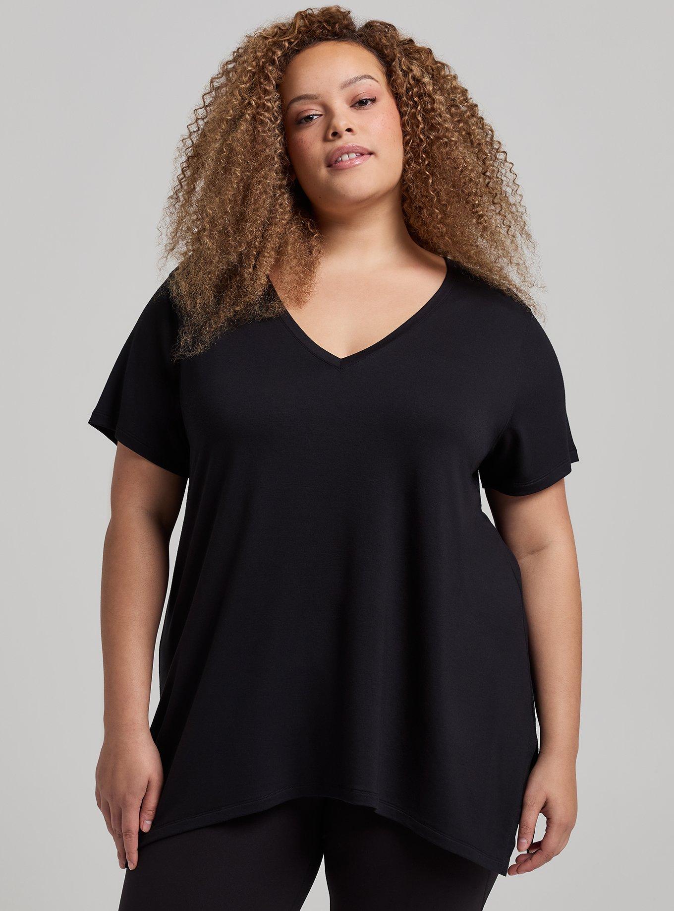 TRU Lightweight French Terry Cool Down Active Tee, DEEP BLACK, hi-res