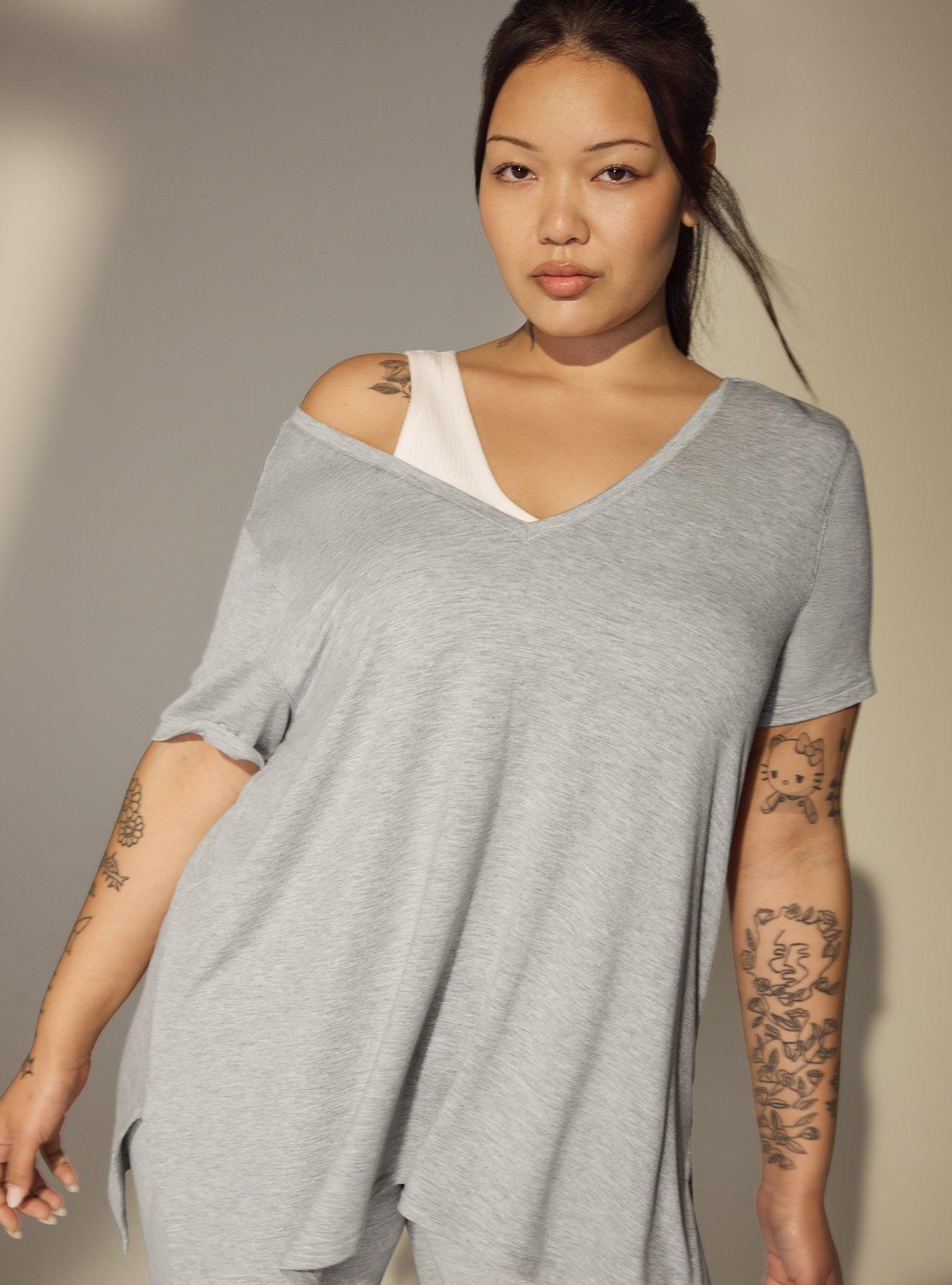 TRU Lightweight French Terry Cool Down Active Tee, LIGHTEST HEATHER GREY, hi-res