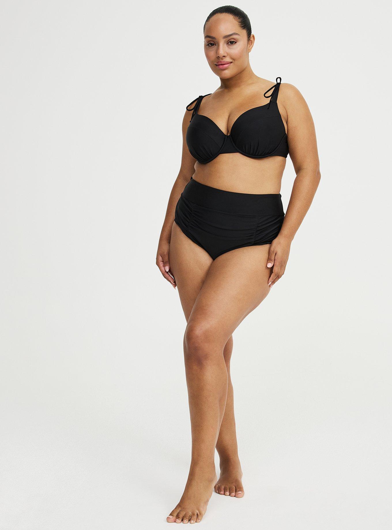 Wired Bow Bikini Top, DEEP BLACK, alternate