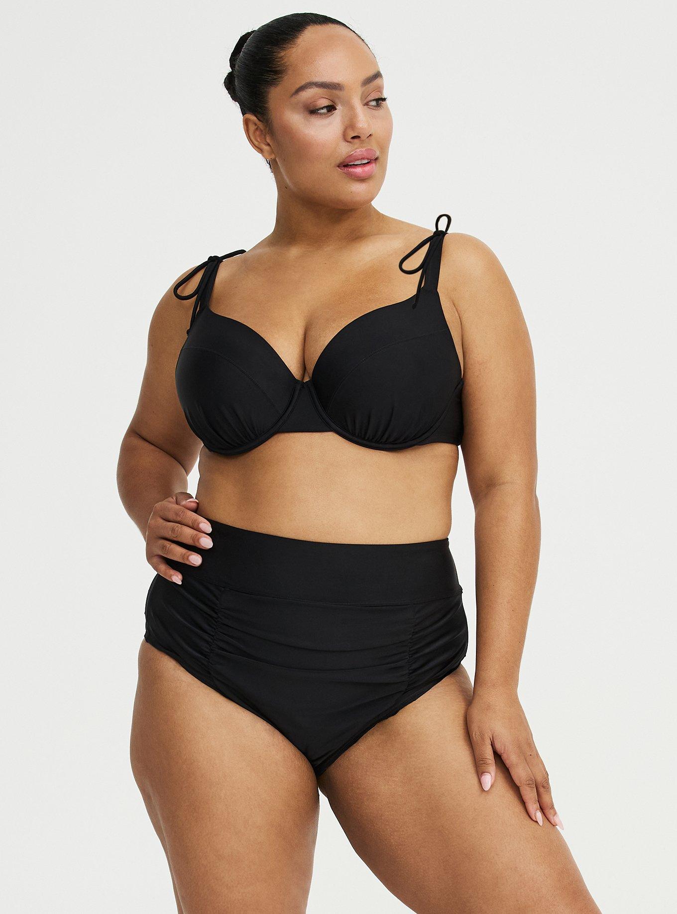 Wired Bow Bikini Top, DEEP BLACK, alternate