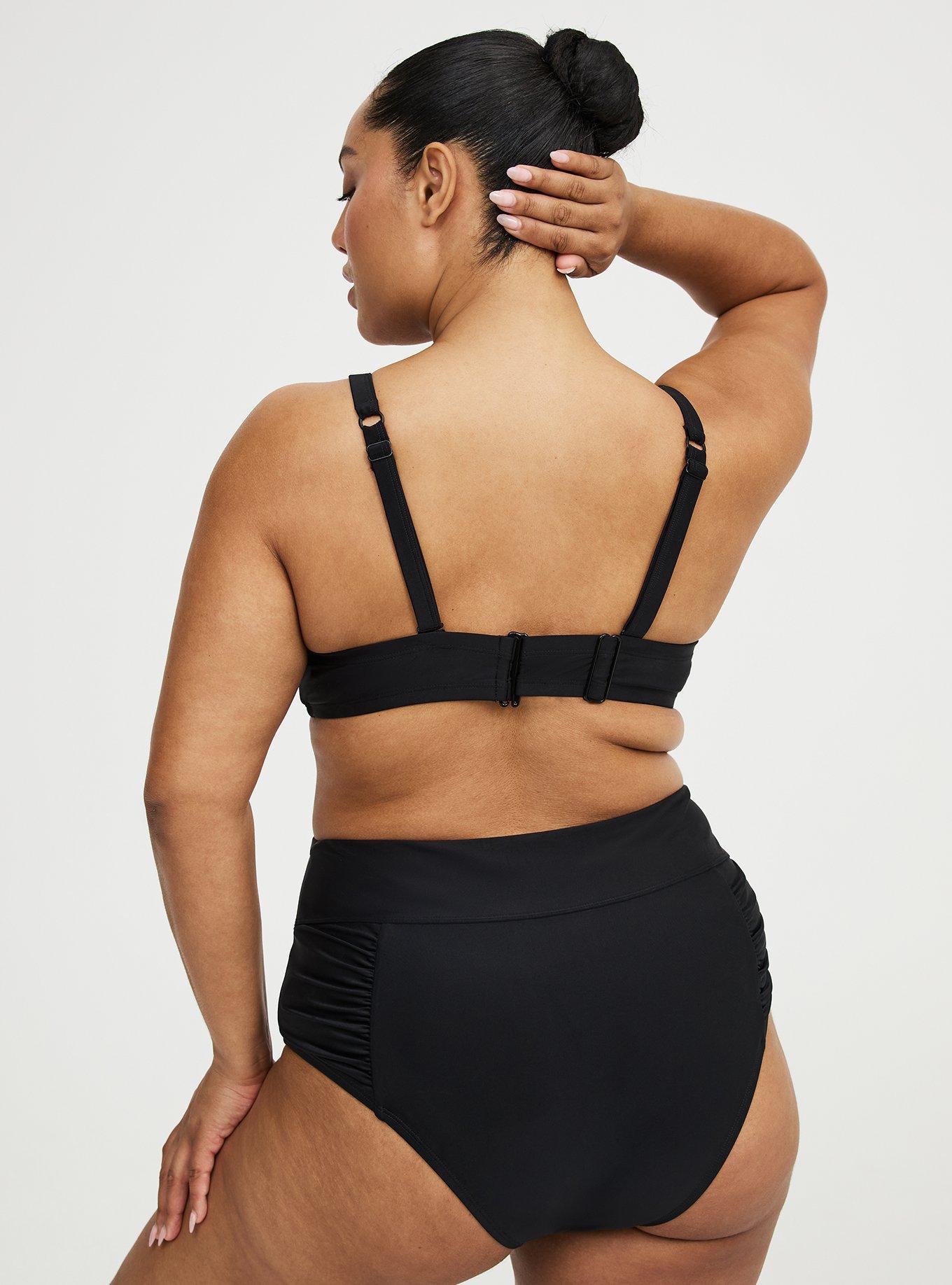 Wired Bow Bikini Top, DEEP BLACK, alternate