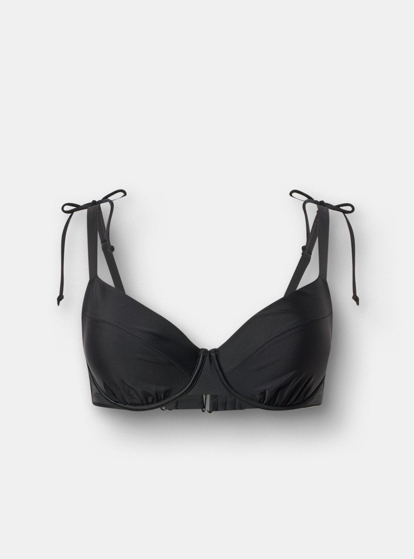 Wired Bow Bikini Top, DEEP BLACK, hi-res