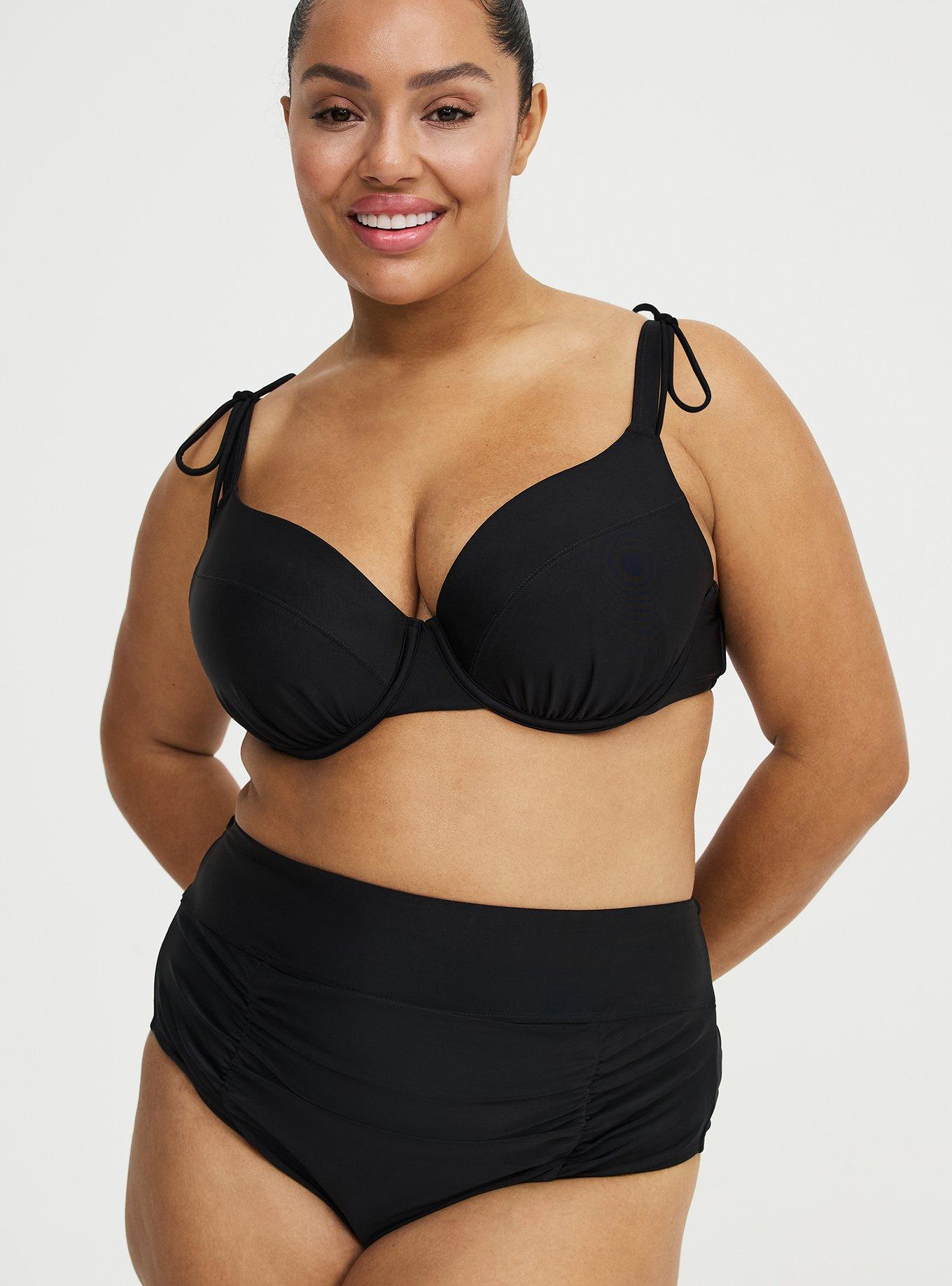 Wired Bow Bikini Top, DEEP BLACK, hi-res