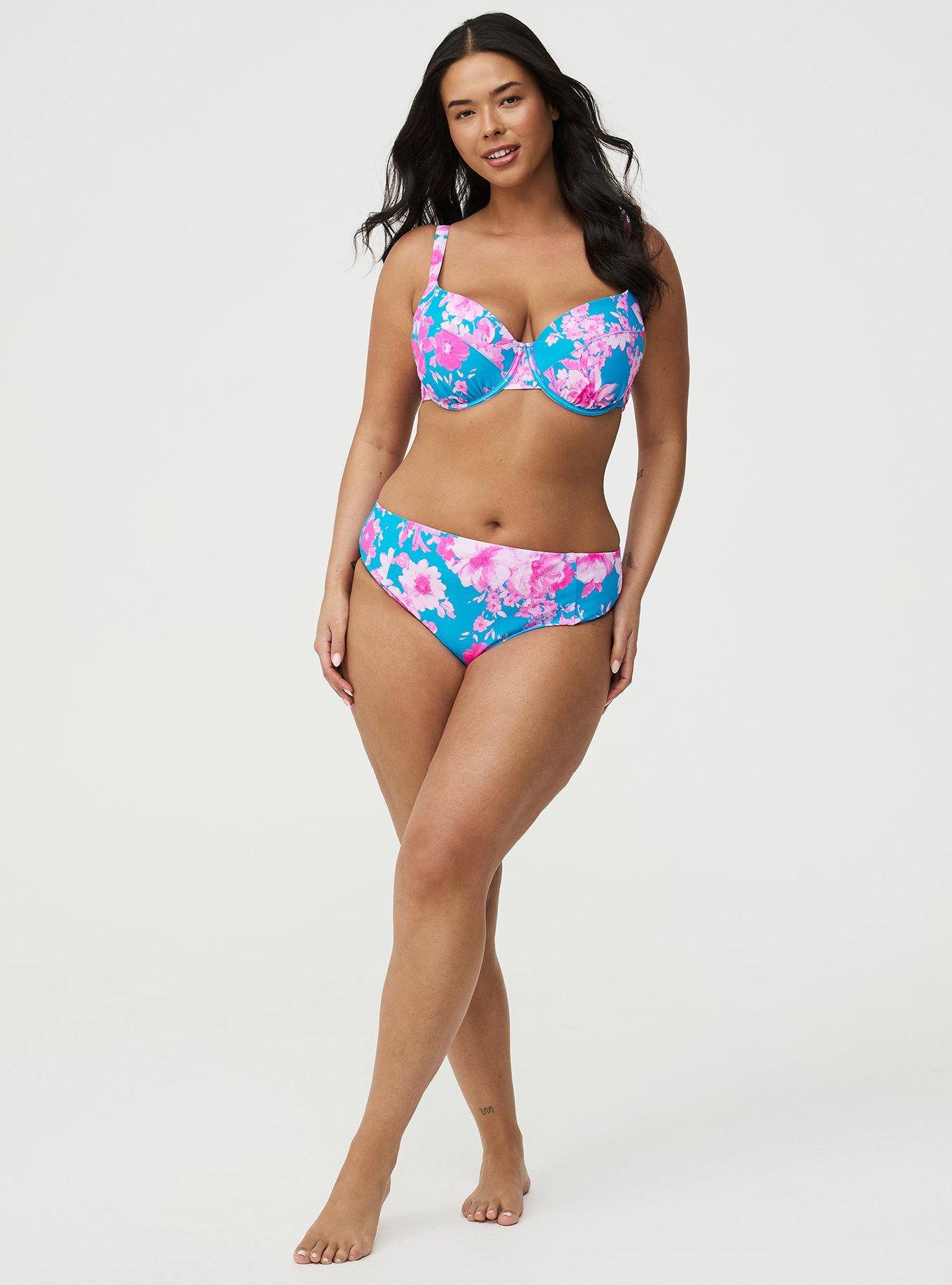 Wired Bow Bikini Top, STEPH FLORAL BLUE, alternate