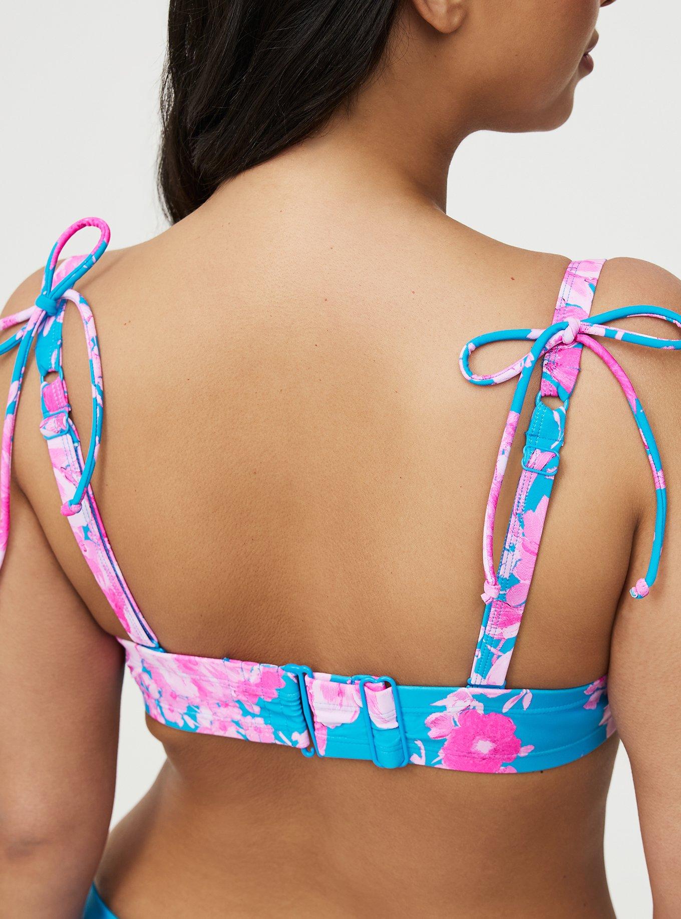 Wired Bow Bikini Top, STEPH FLORAL BLUE, alternate