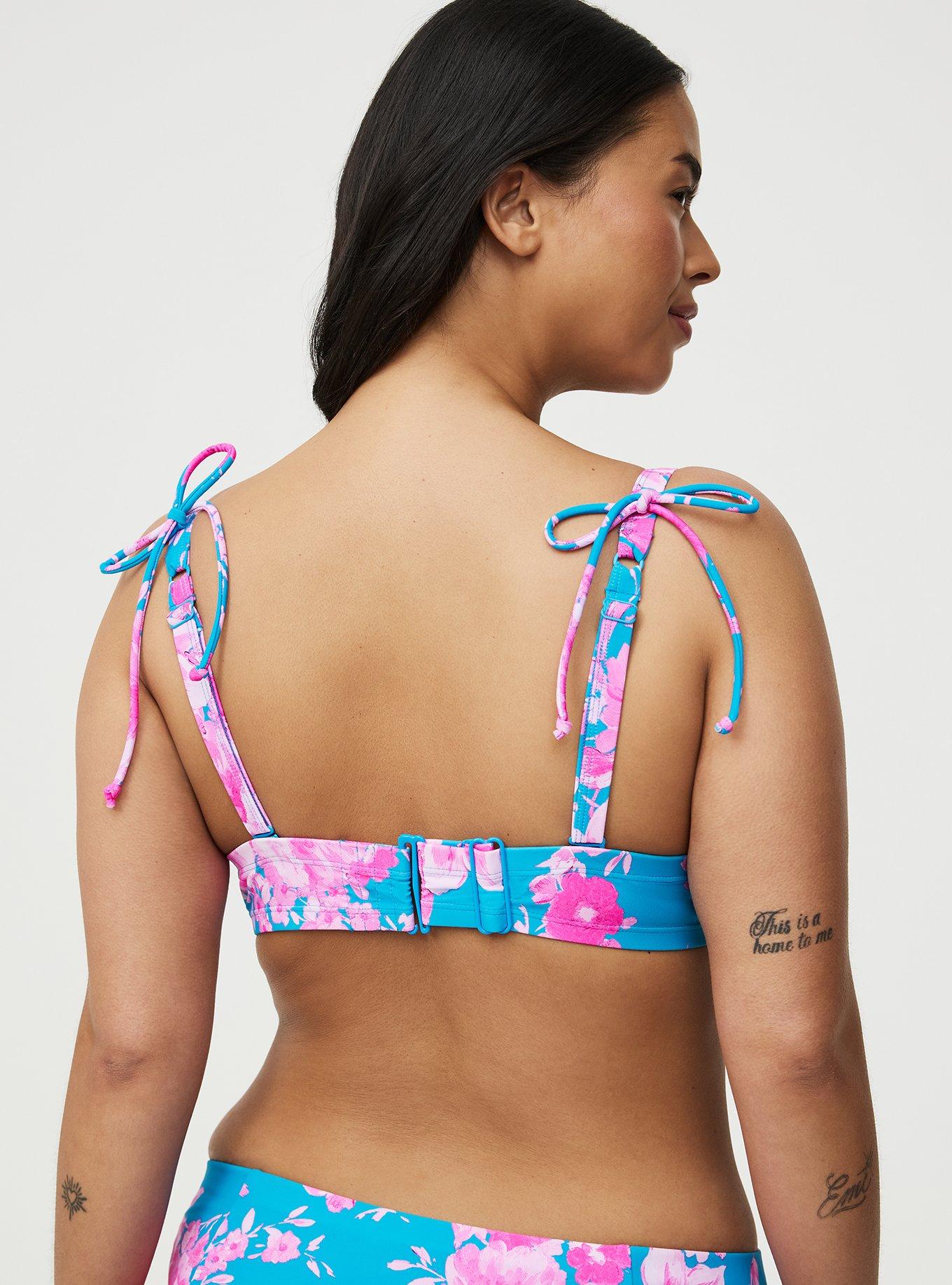 Wired Bow Bikini Top, STEPH FLORAL BLUE, alternate