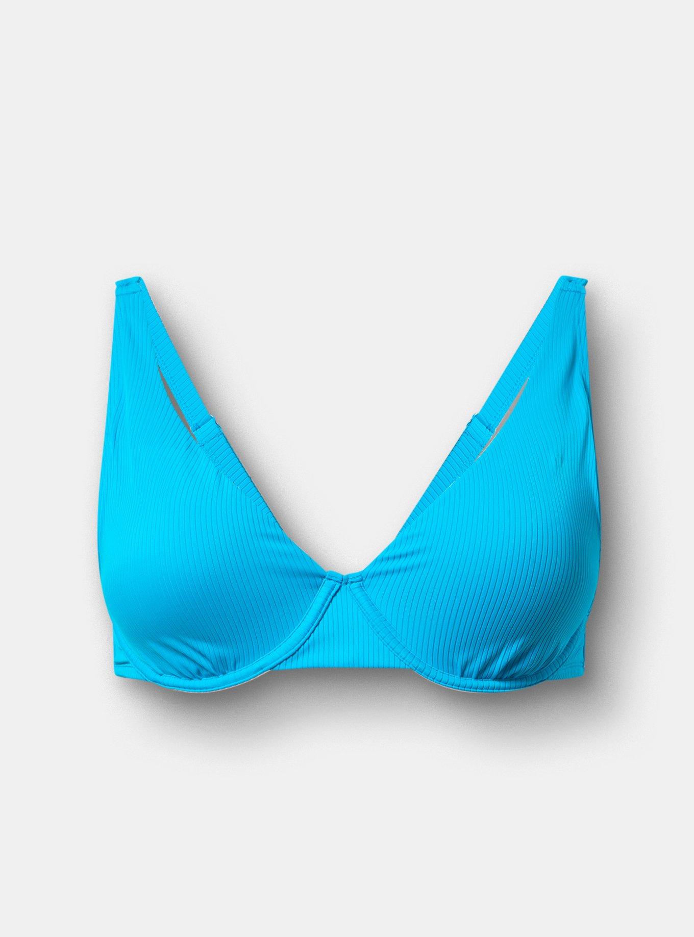 Rib Underwire Triangle Bikini Top, BLUE SEA SWIM, hi-res
