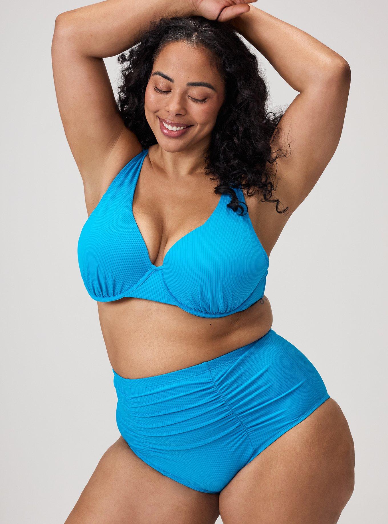 Rib Underwire Triangle Bikini Top, BLUE SEA SWIM, hi-res