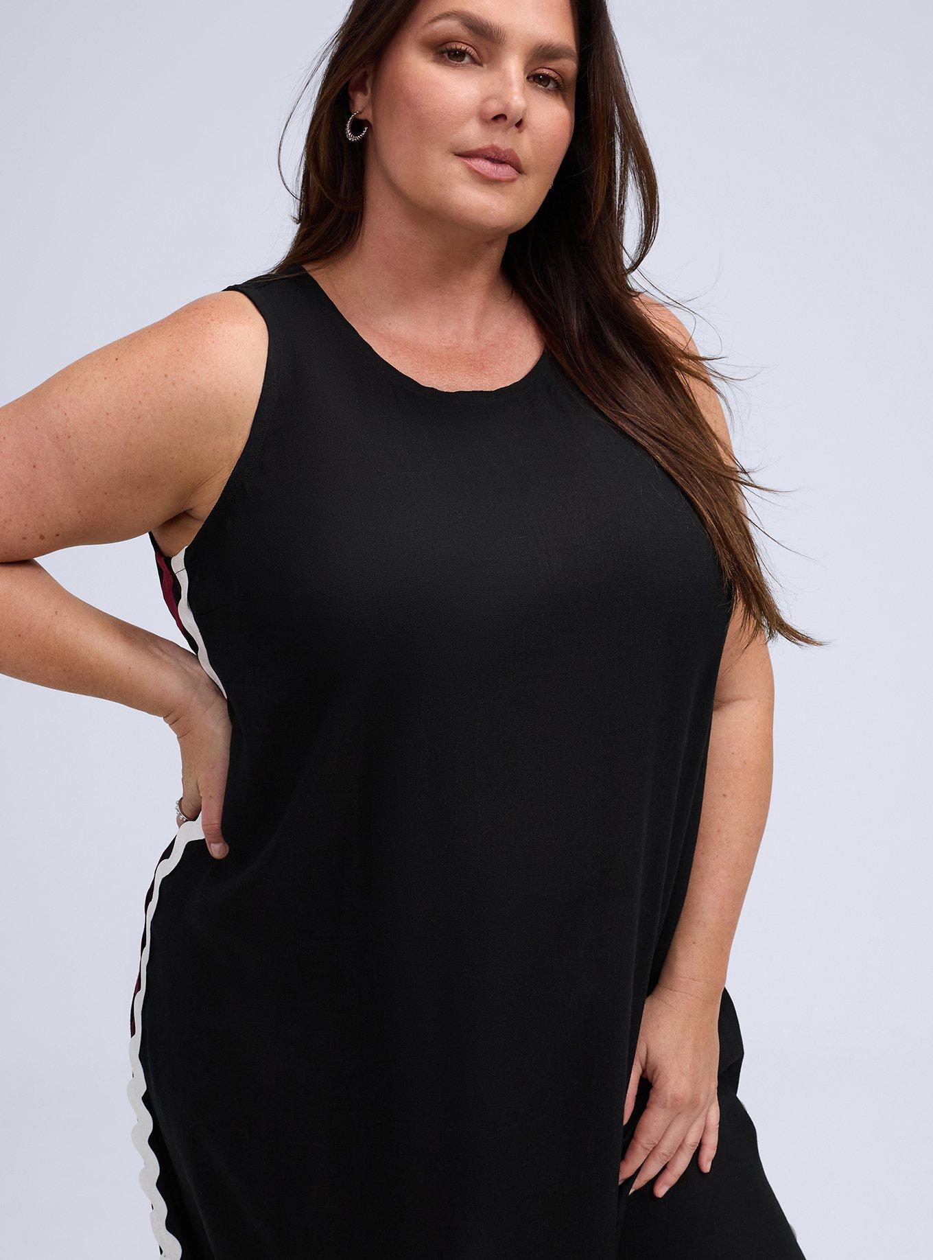 Plus Size Belle Isle Side Slit Maxi Dress, DEEP BLACK, alternate