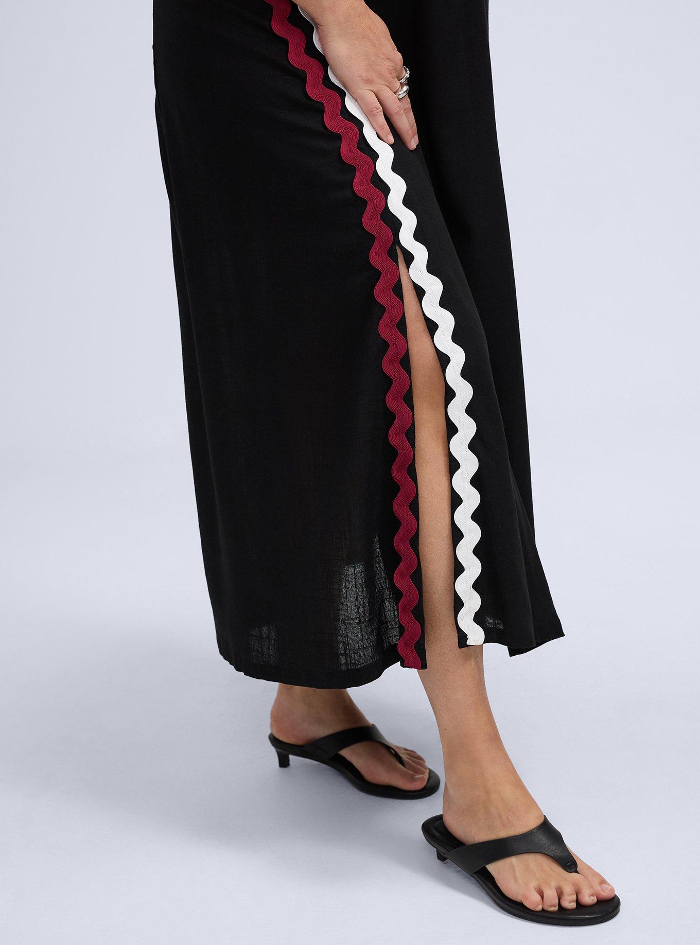 Plus Size Belle Isle Side Slit Maxi Dress, DEEP BLACK, alternate