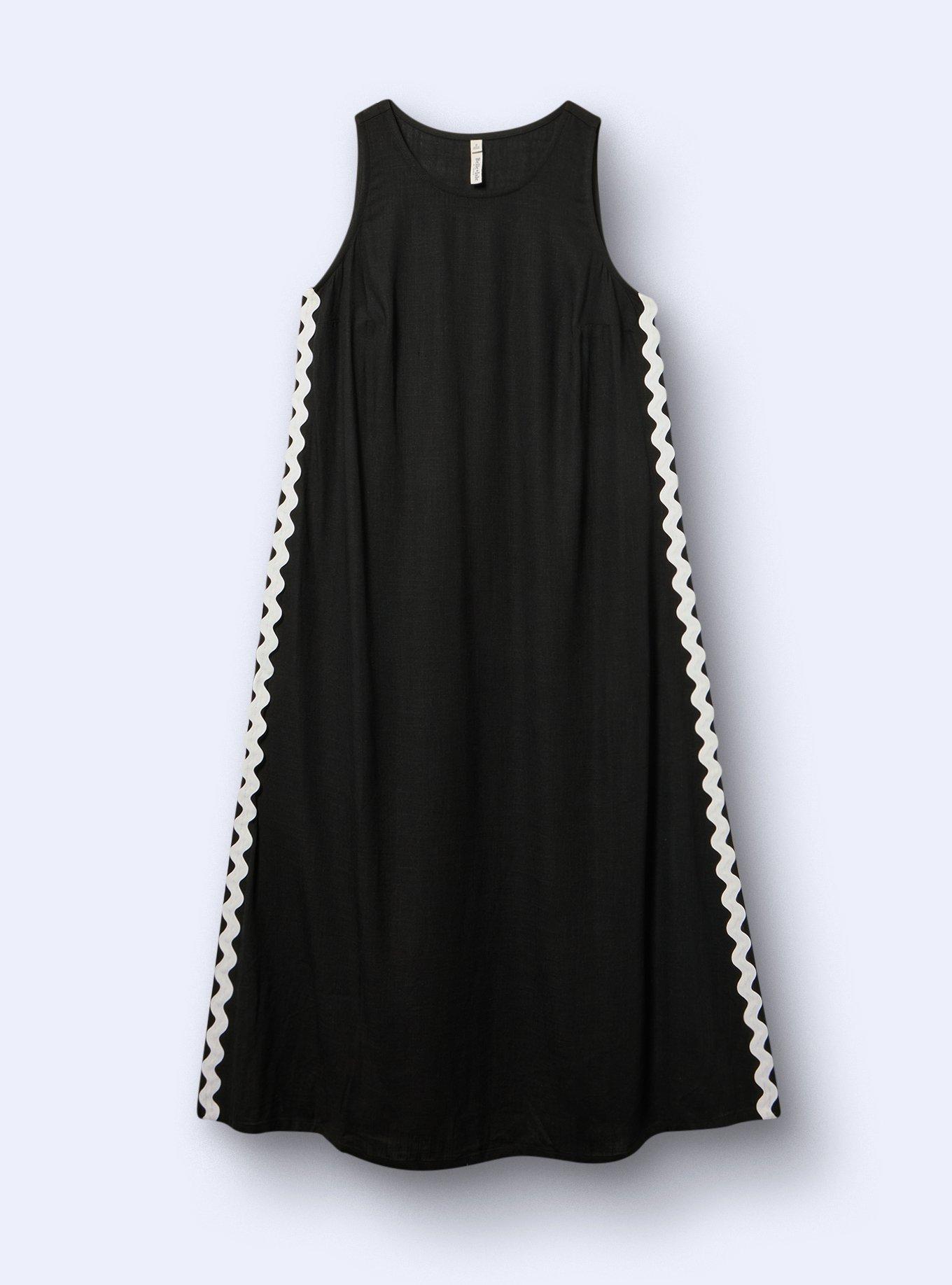 Belle Isle Side Slit Maxi Dress, DEEP BLACK, flat