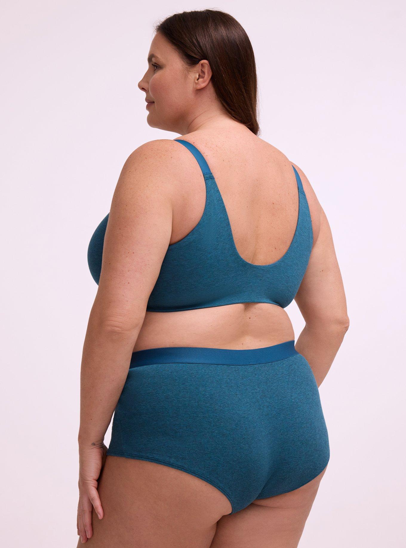 Cotton Rib Mid-Rise Boyshort Panty, LEGION BLUE TRUE HEATHER, alternate