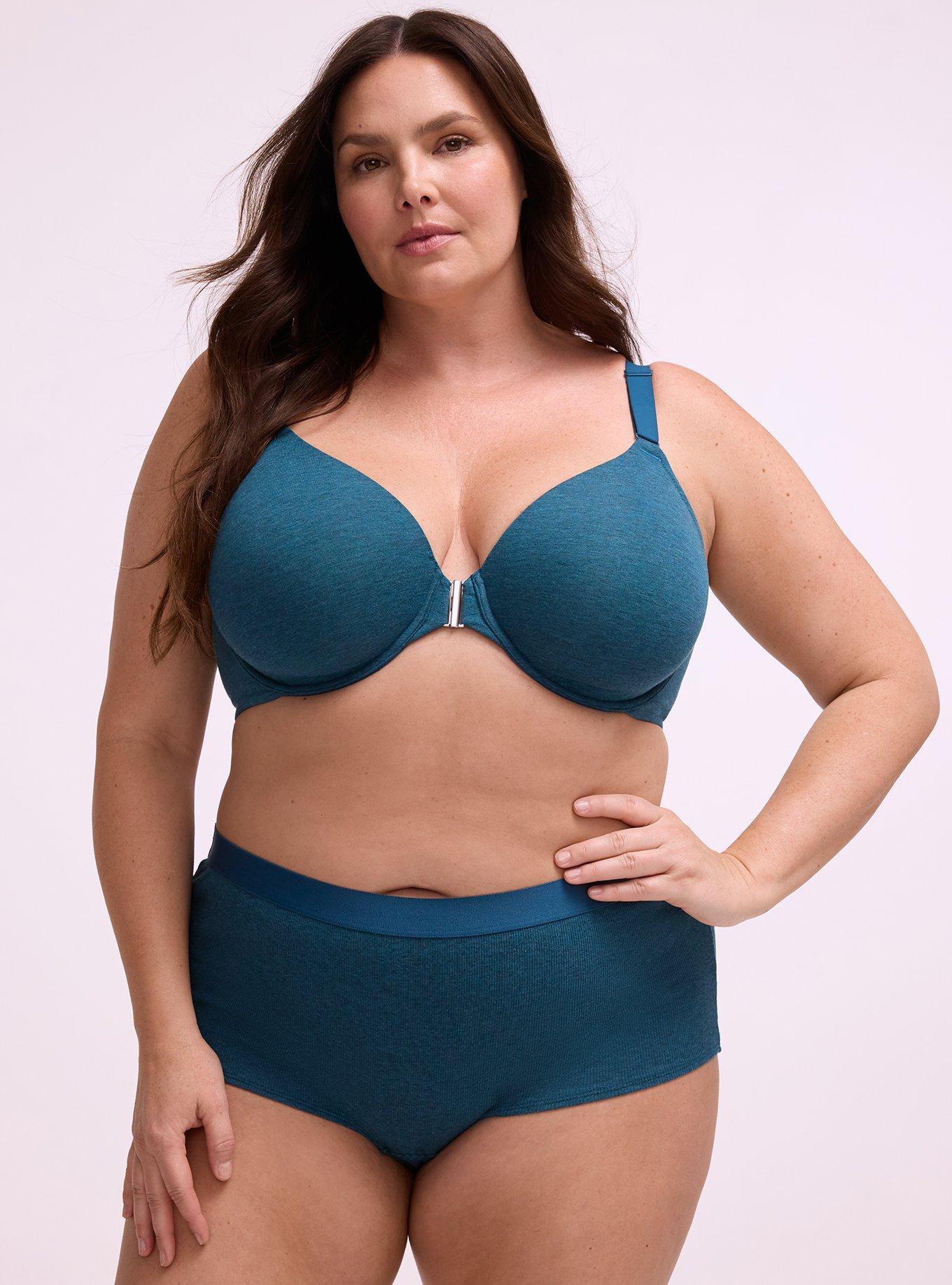 Cotton Rib Mid-Rise Boyshort Panty, LEGION BLUE TRUE HEATHER, hi-res
