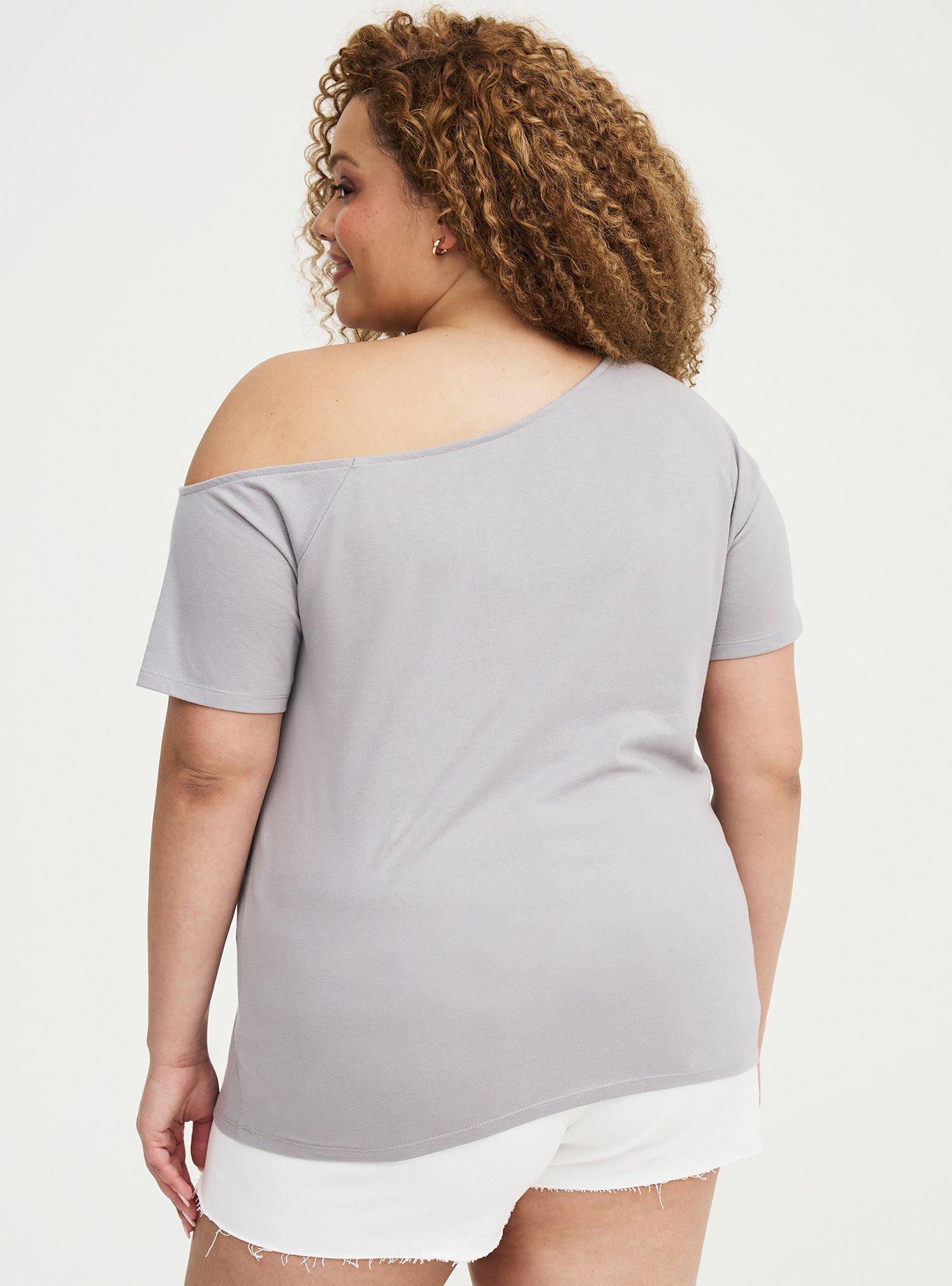 MLB Boston Red Sox Cotton Off-Shoulder Tee, BOSTON RED SOX GRAY, alternate