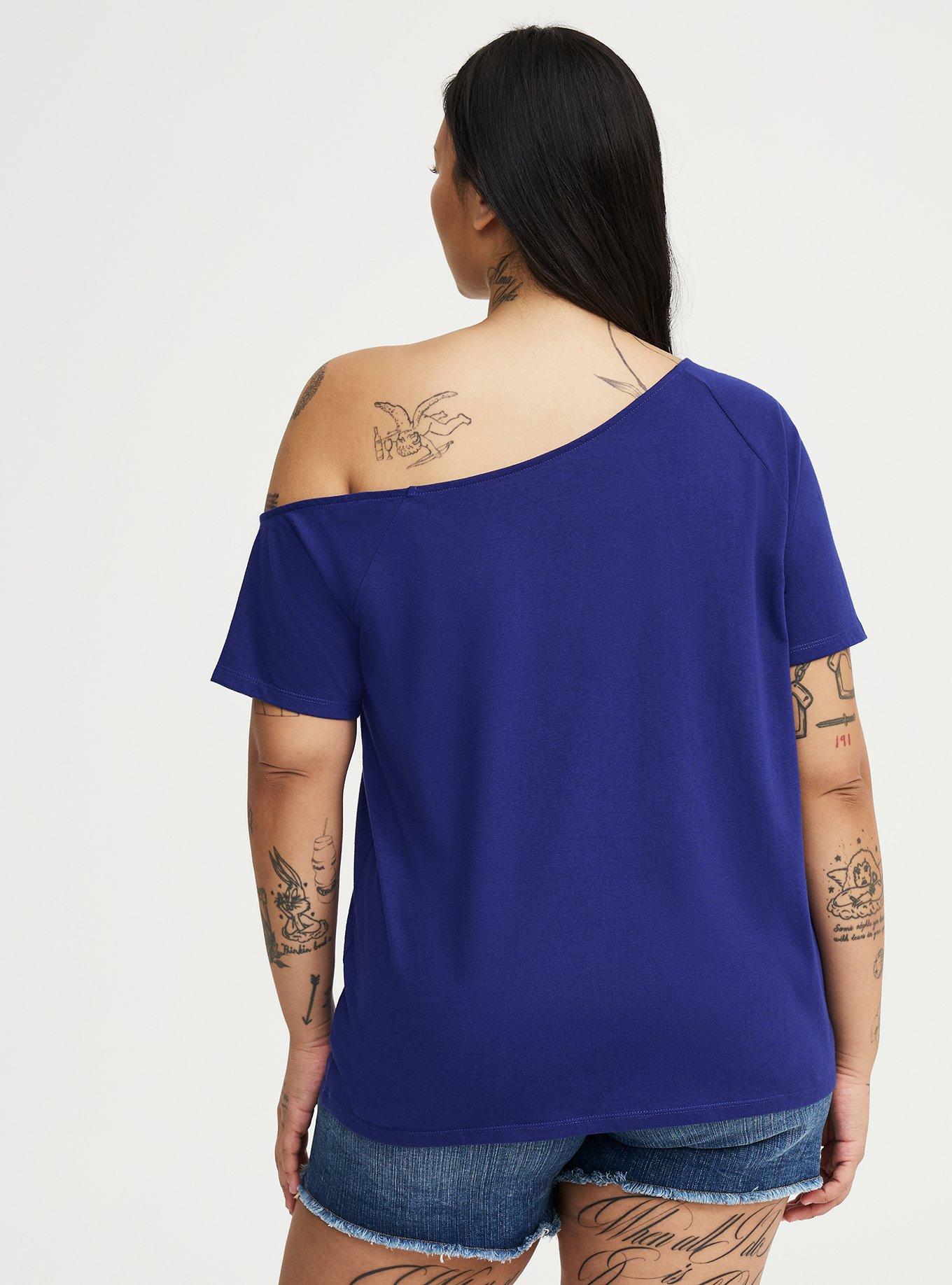 MLB Los Angeles Dodgers Cotton Off-Shoulder Tee, LOS ANGELES DODGERS DARK ROYAL, alternate