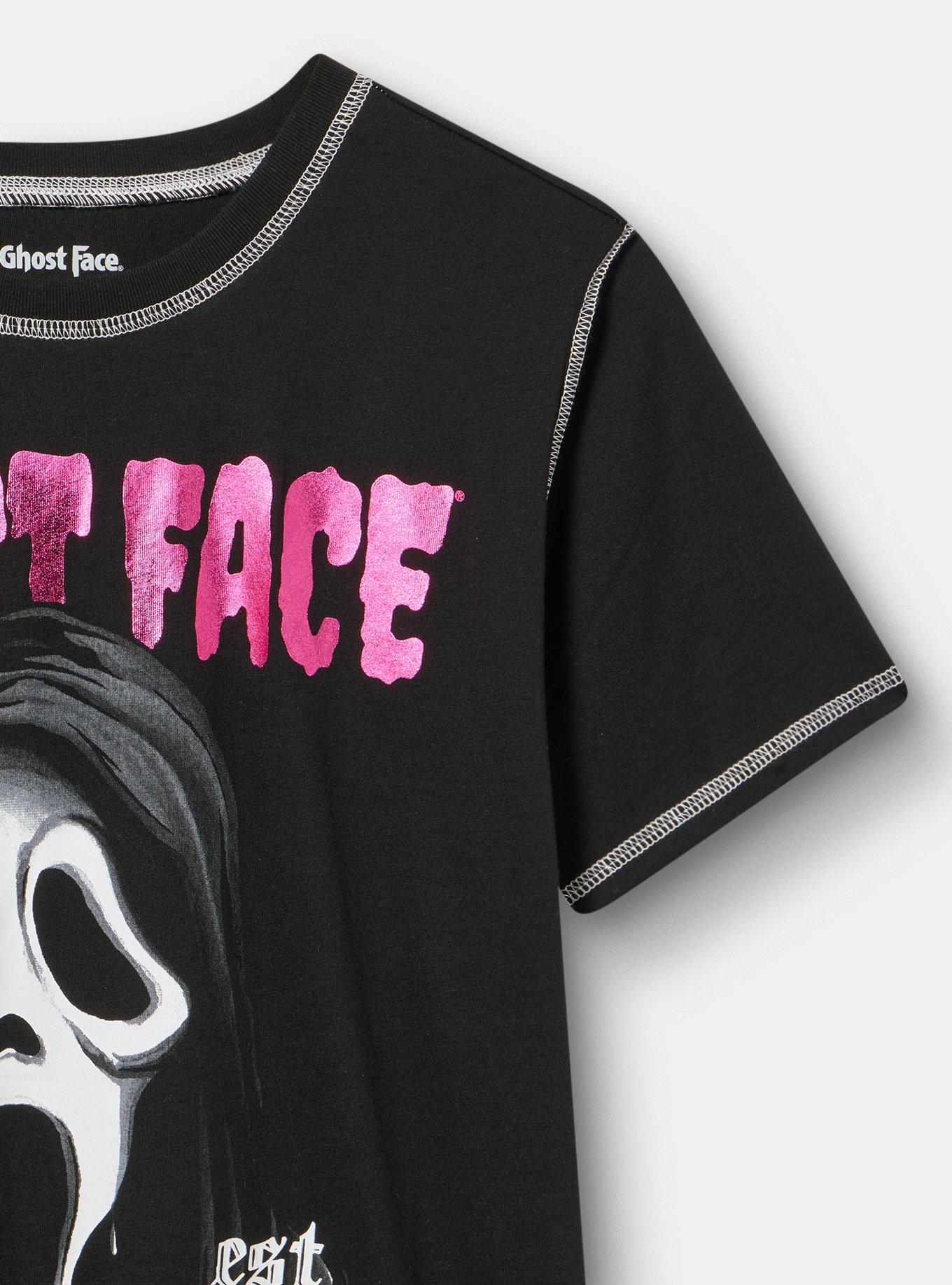 Ghosface Slim Contrast Stitch Cotton Jersey Tee, GHOST FACE 96 DEEP BLACK, alternate