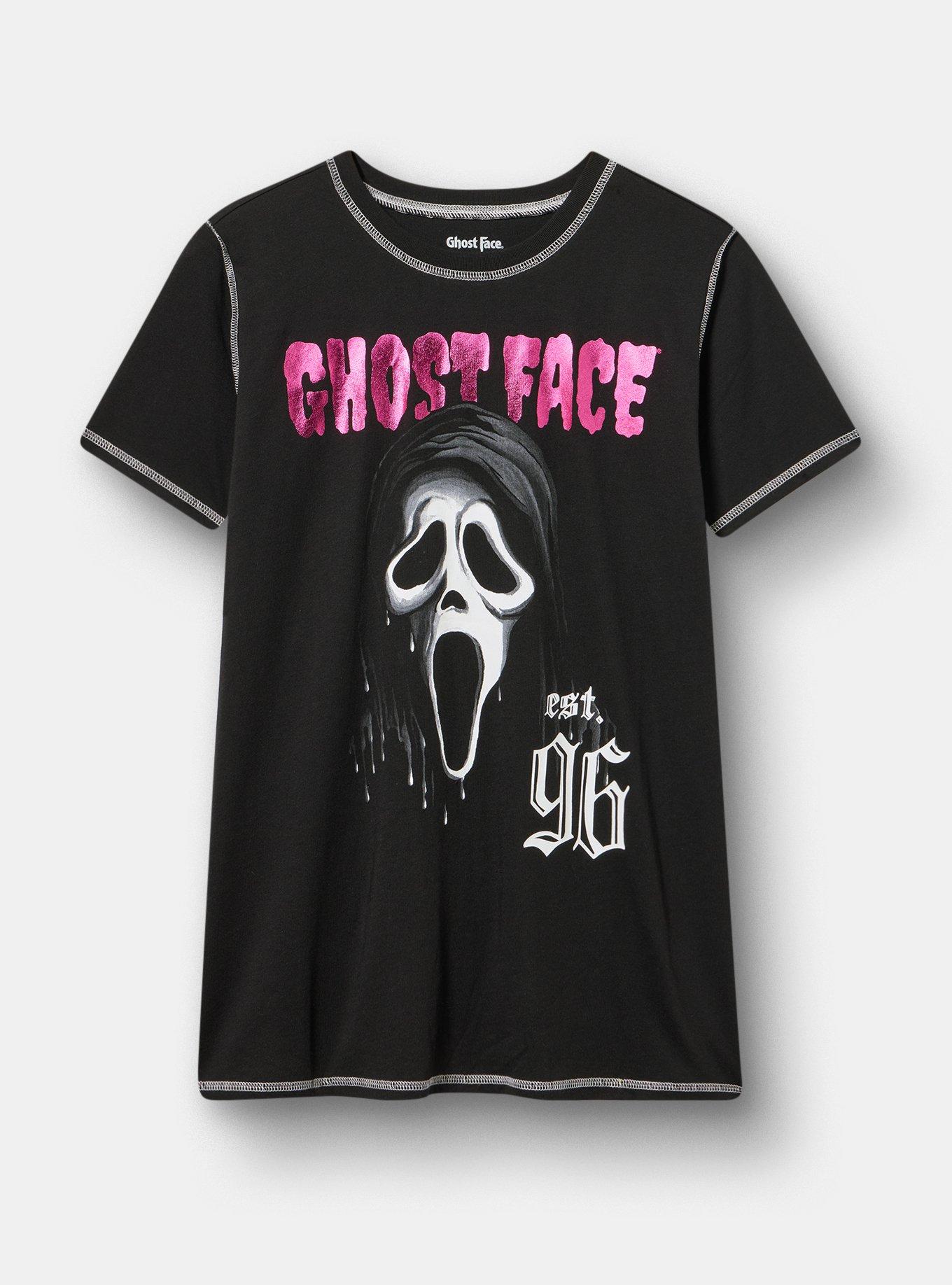 Ghosface Slim Contrast Stitch Cotton Jersey Tee, GHOST FACE 96 DEEP BLACK, hi-res