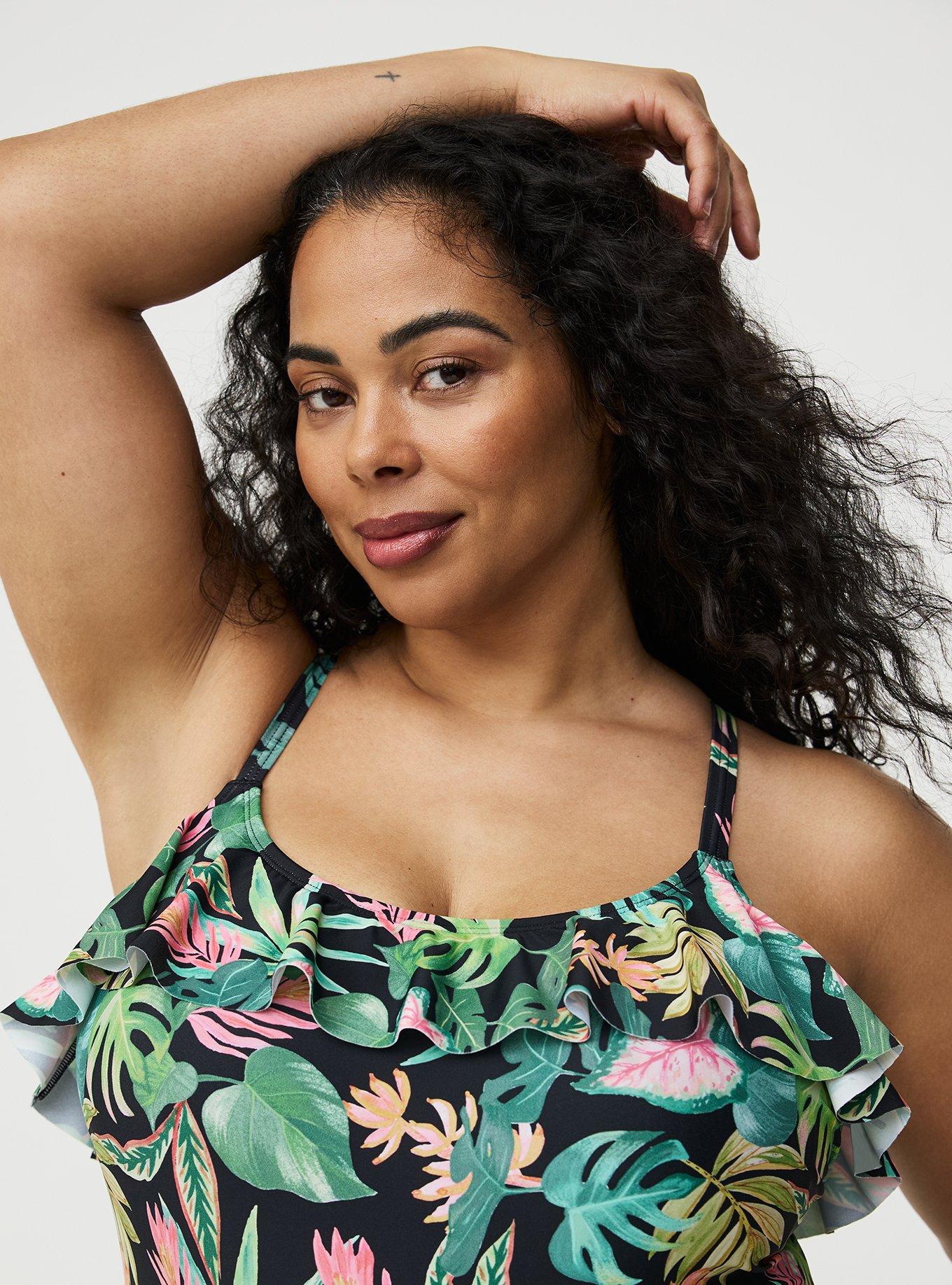 Wireless Ruffle One-Piece Swimsuit