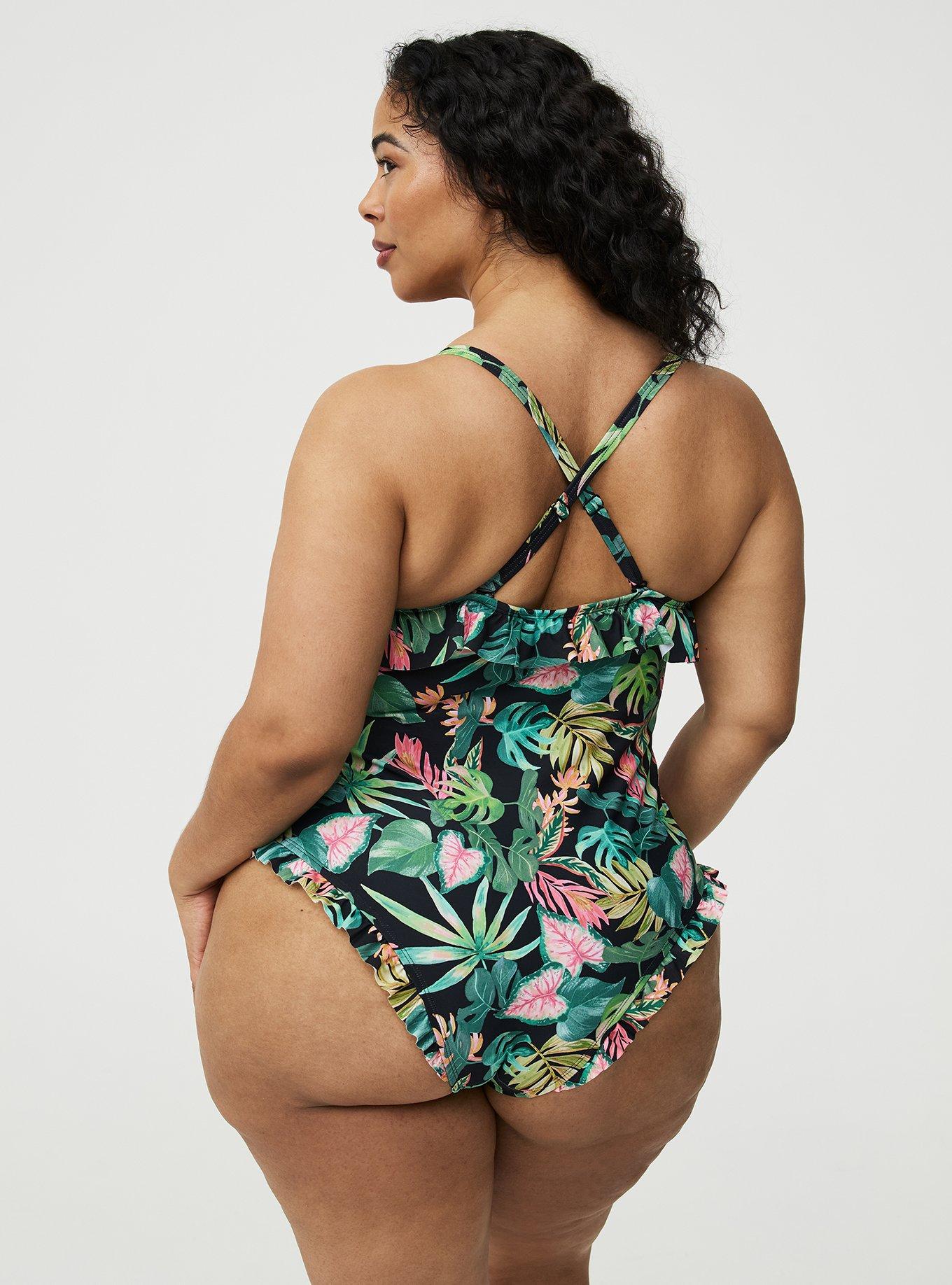 Wireless Ruffle One-Piece Swimsuit