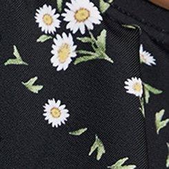 Wireless Ruffle One-Piece Swimsuit, DAISY CHAINS BLACK, swatch