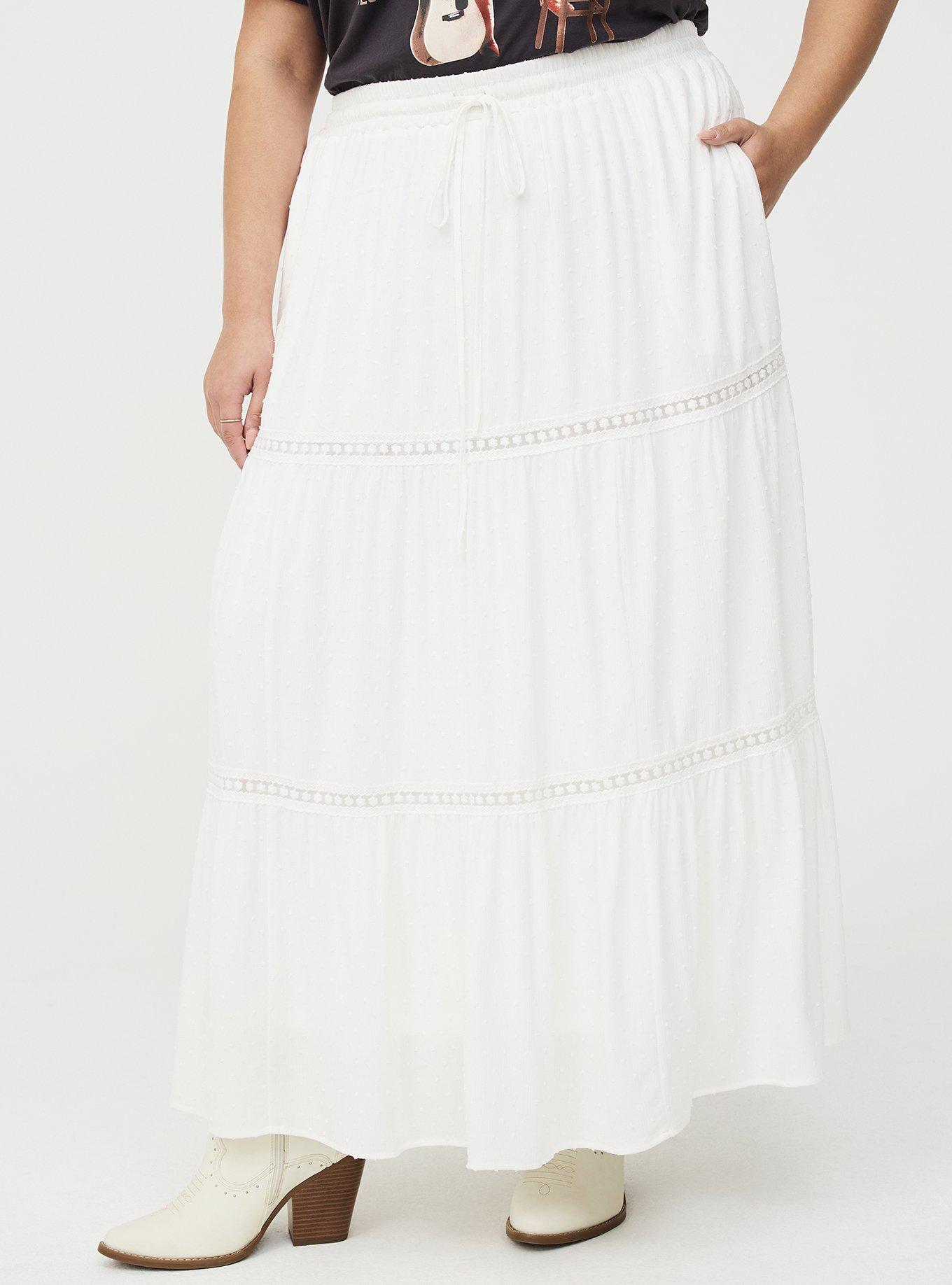 Swiss Dot Tiered Maxi Skirt, CLOUD DANCER, alternate