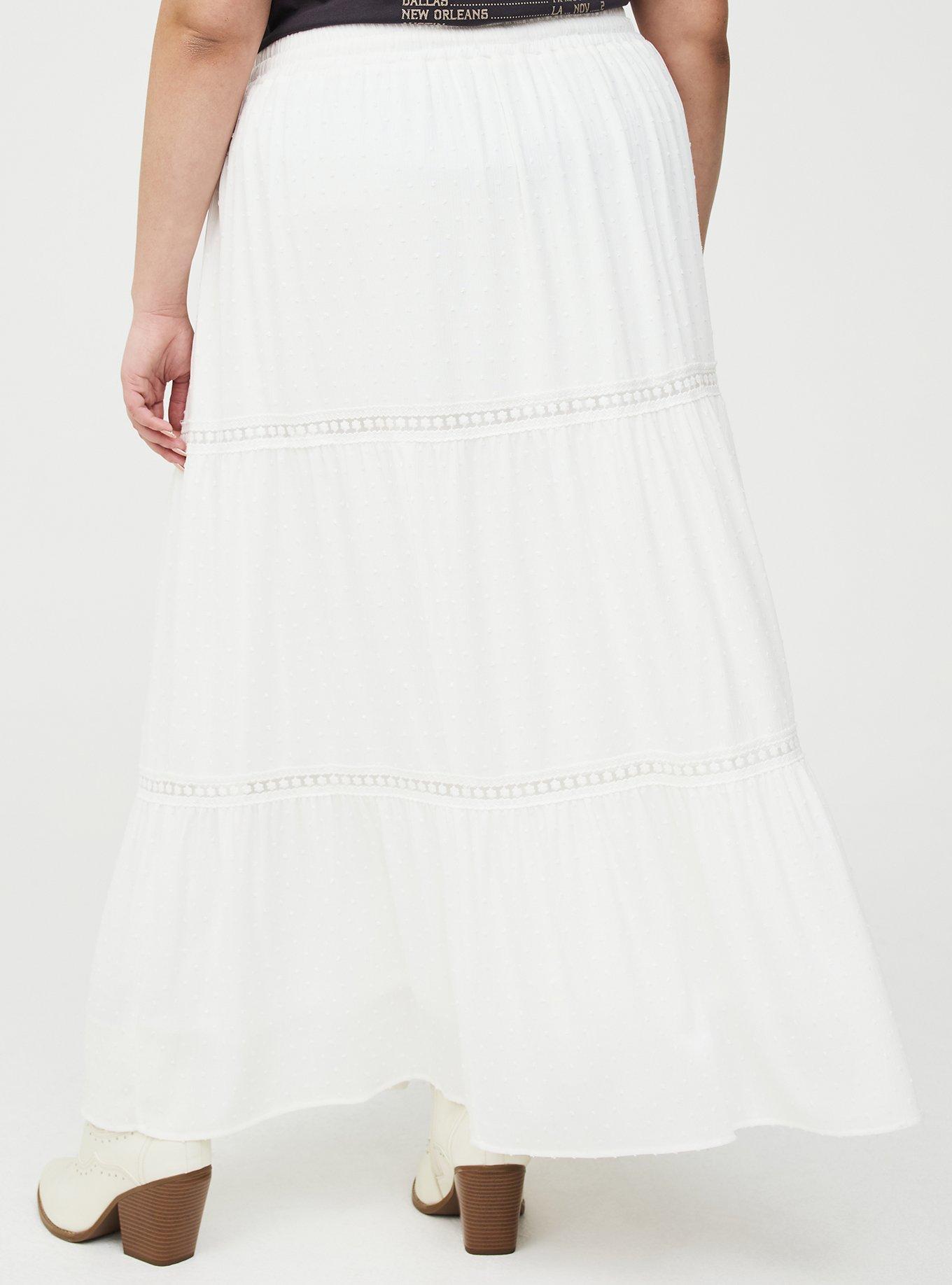 Swiss Dot Tiered Maxi Skirt, CLOUD DANCER, alternate