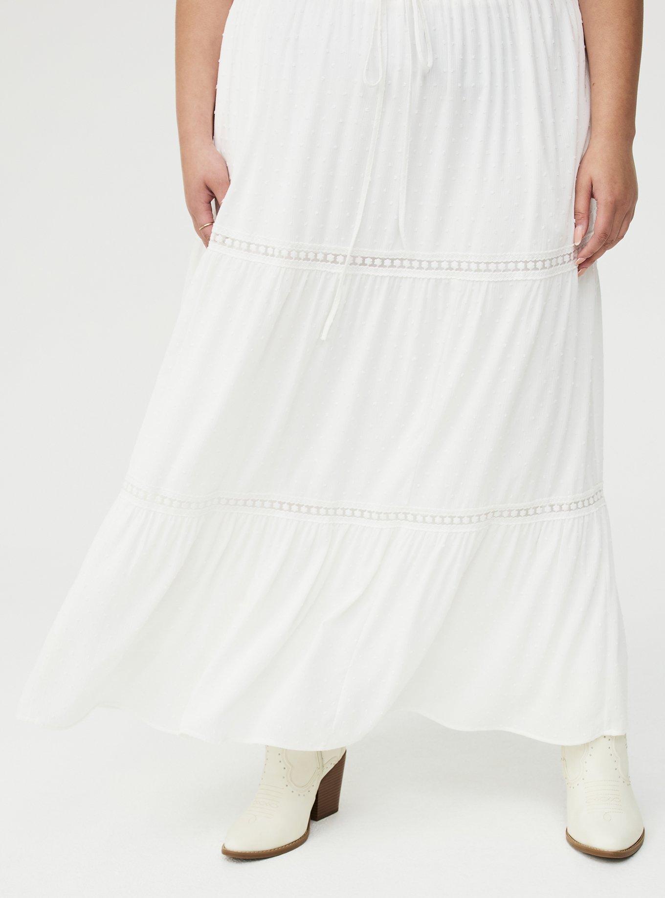 Swiss Dot Tiered Maxi Skirt, CLOUD DANCER, alternate