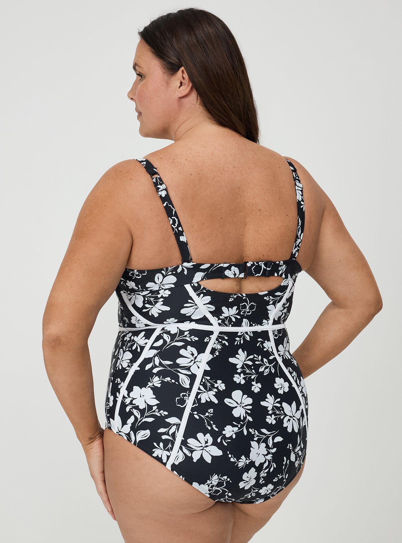 Wired XO One Piece Swimsuit, KAINA FLORAL BLACK, alternate